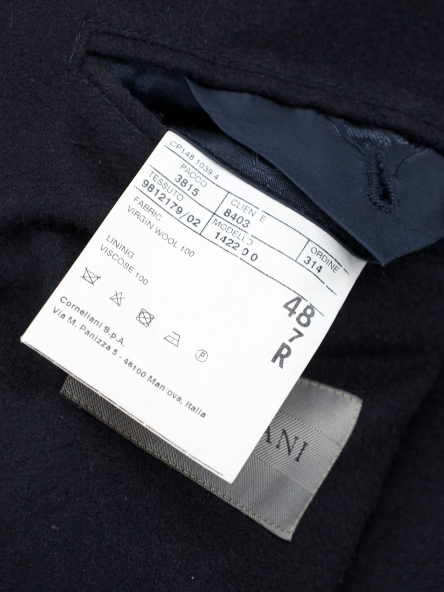 Corneliani Navy Brushed-Wool Classic Overcoat