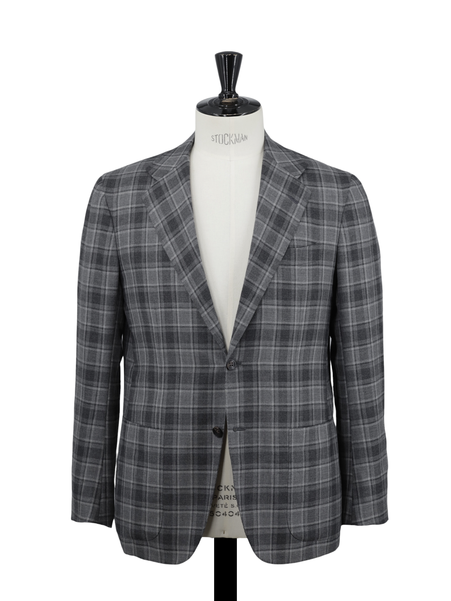 Kiton Taupe Cashmere & Silk Checkered Jacket