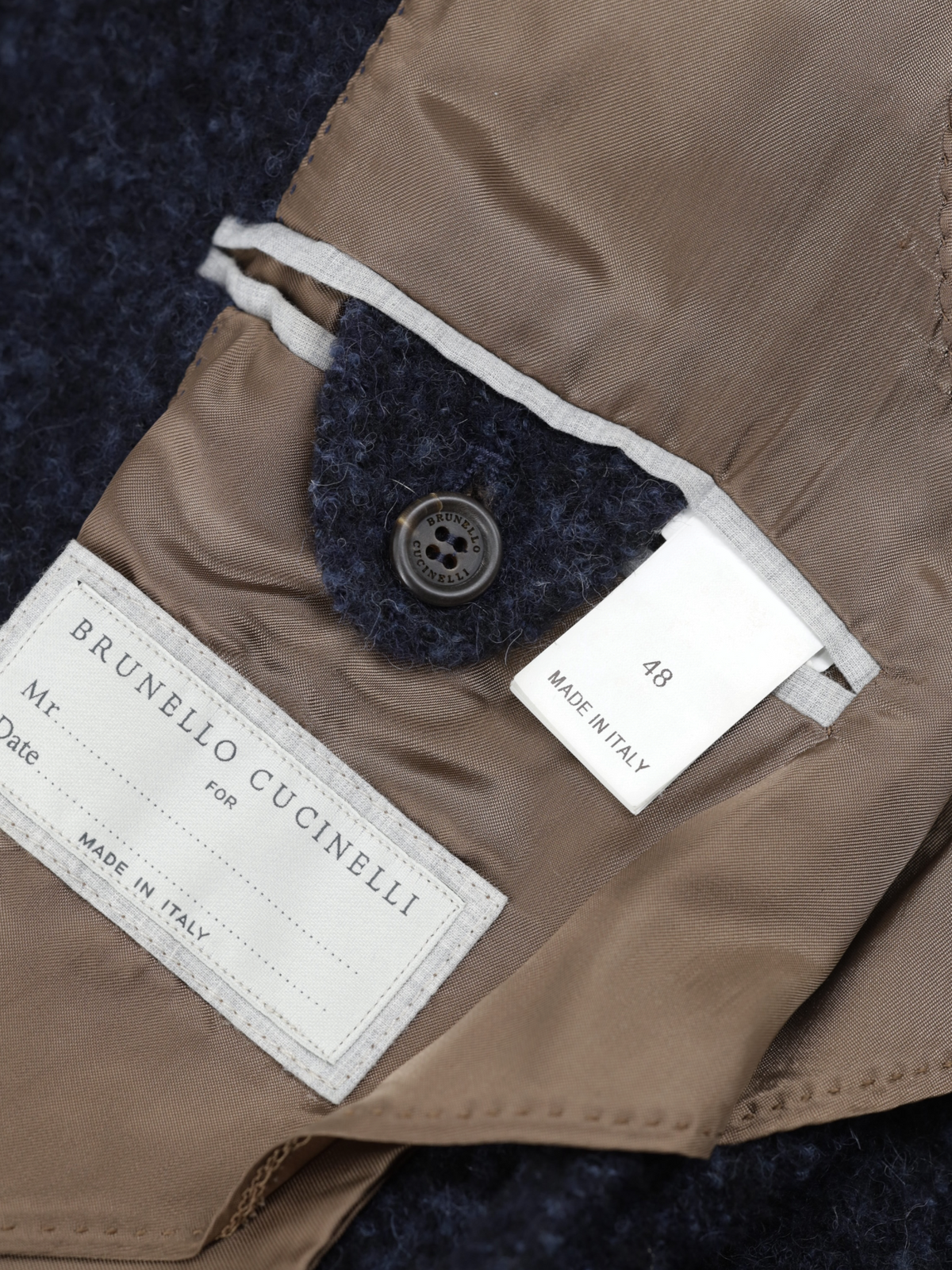 Brunello Cucinelli Dark Blue Plushy Alpaca-Blend Double Breasted Coat