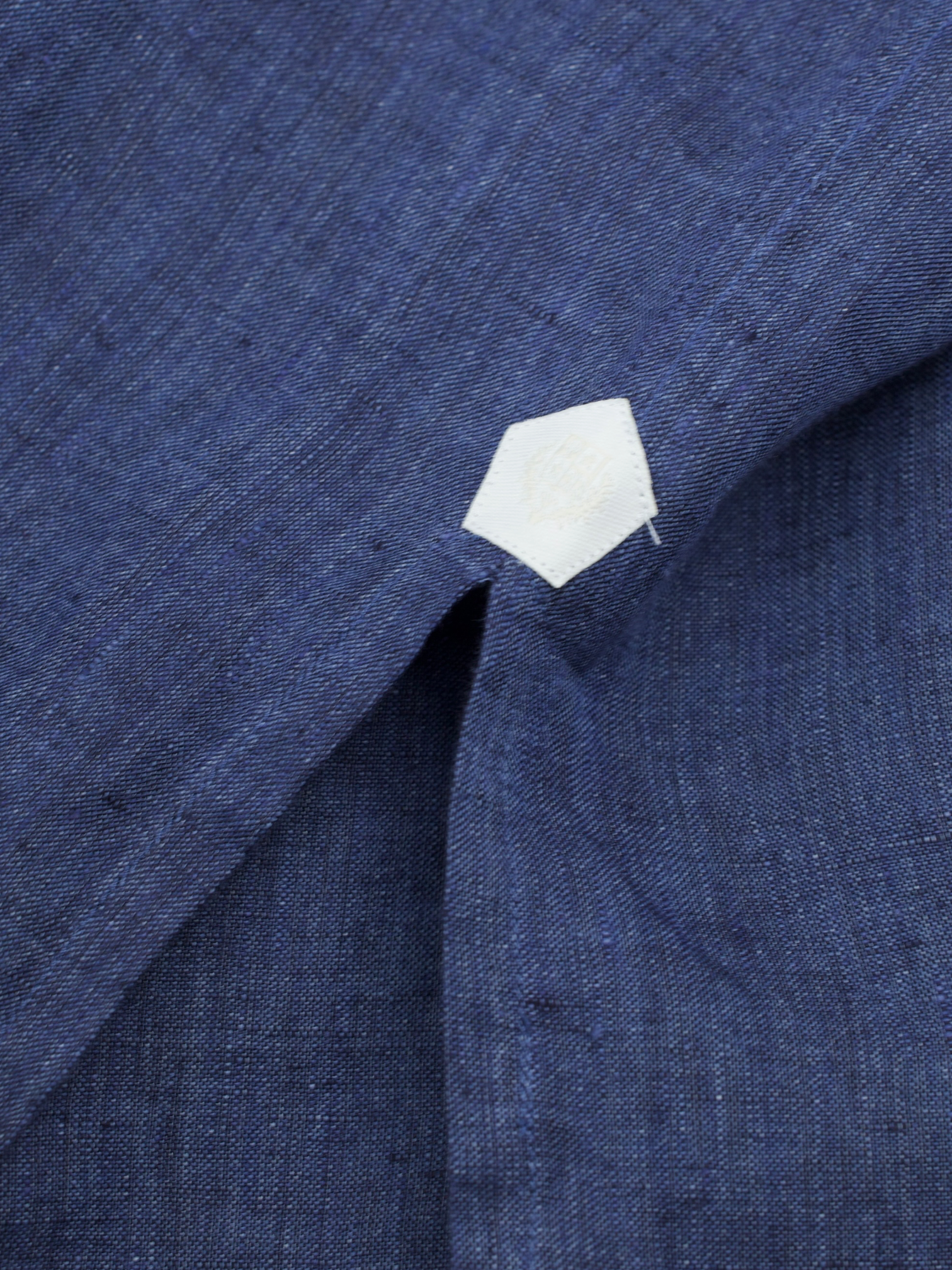 Loro Piana Indigo Blue Pure Linen Pop-Over André Shirt
