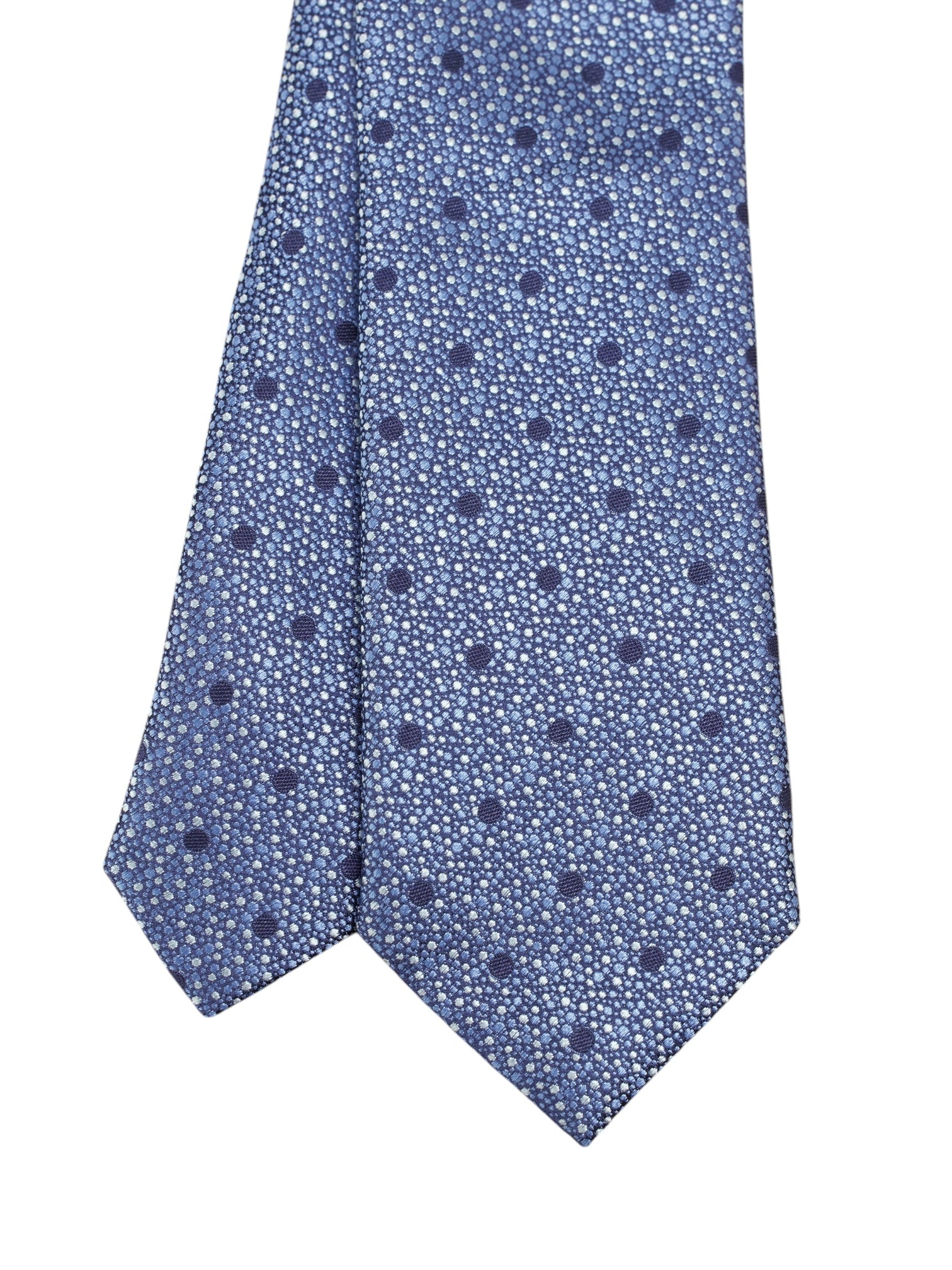 Canali Blue & White Silk Multi-Dot Tie