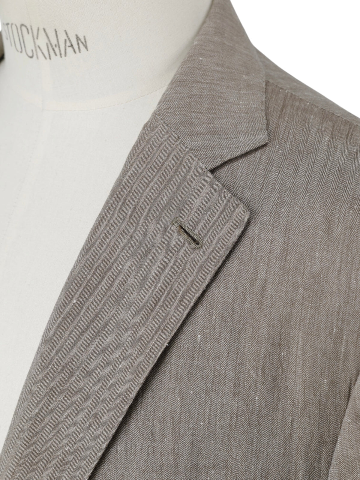 Ermenegildo Zegna Taupe Linen, Wool & Silk "Crossover" Herringbone Suit
