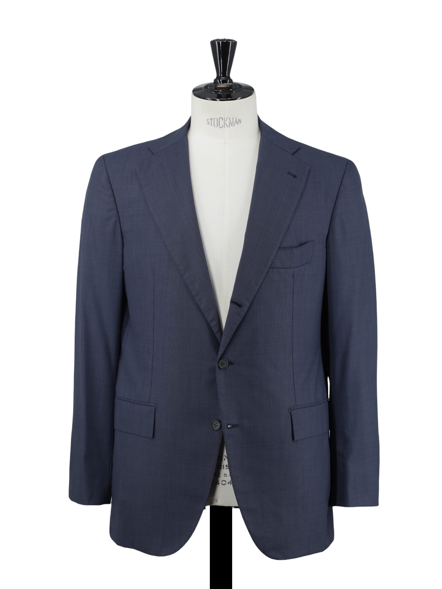Orazio Luciano Steel Blue Fine-Wool Pinpoint Suit Jacket