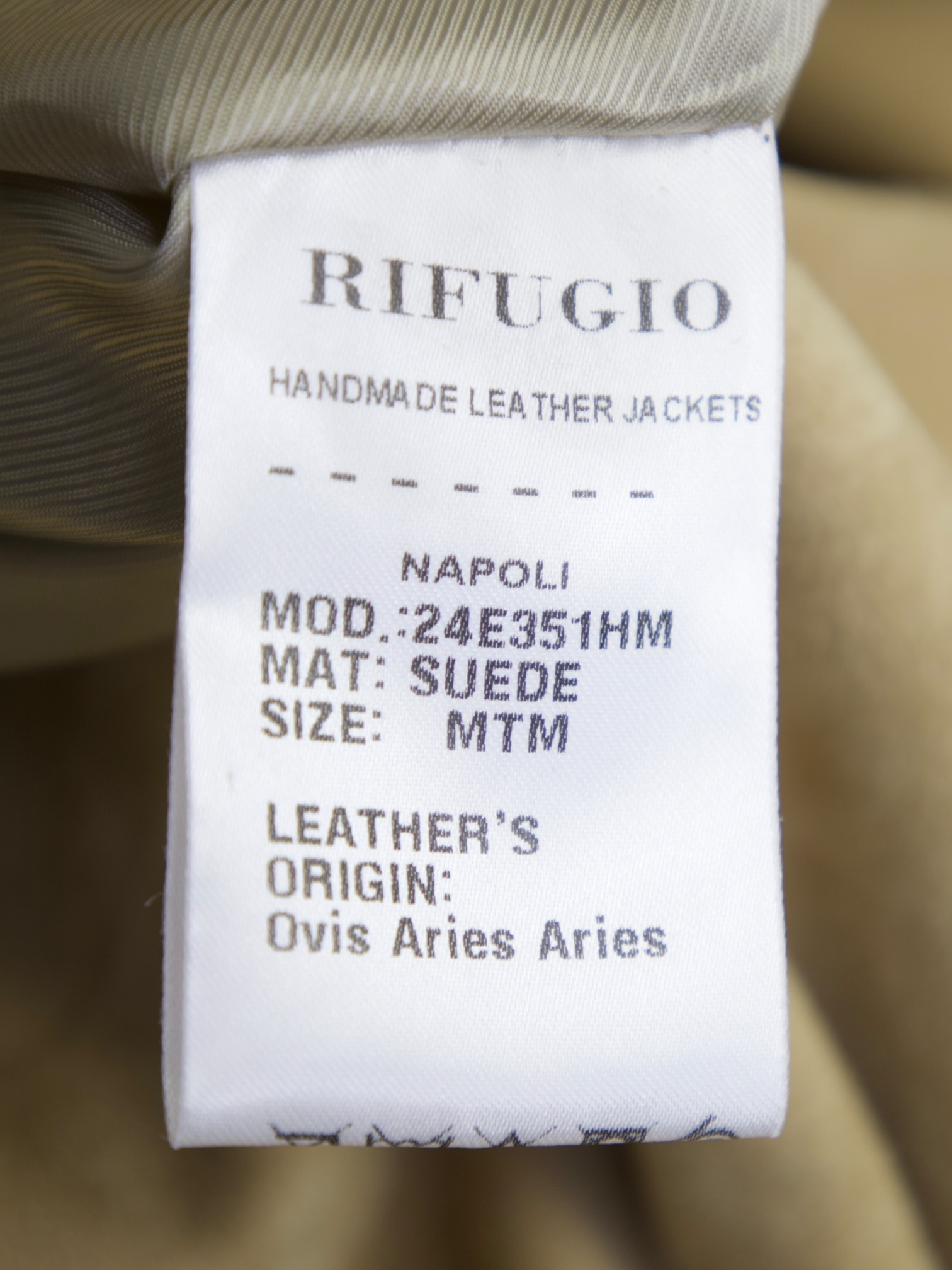 Rifugio Beige Handmade Suede Overshirt