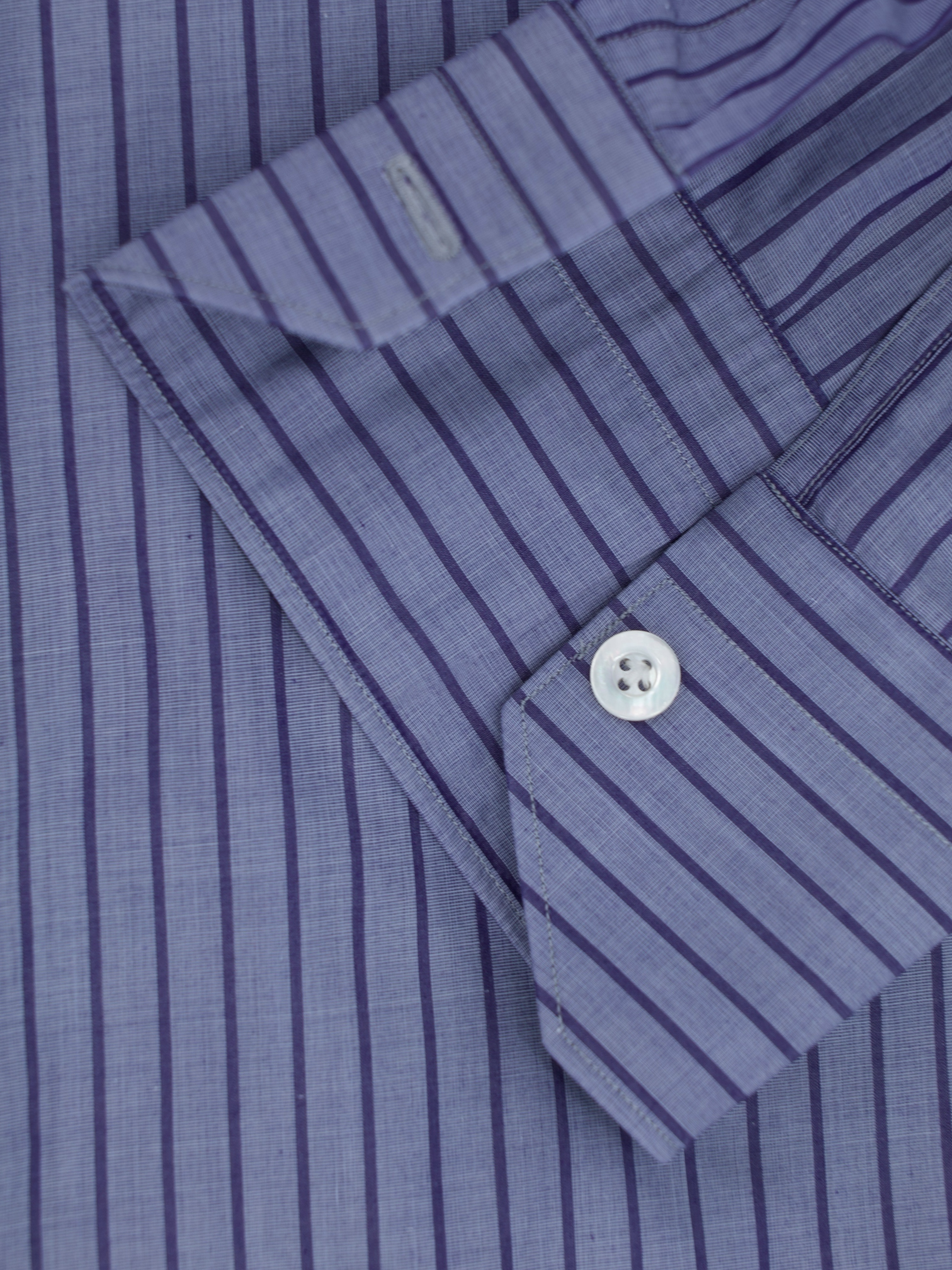 Fray Steel Blue & Lavender Cotton Button-Down Pinstripe Shirt