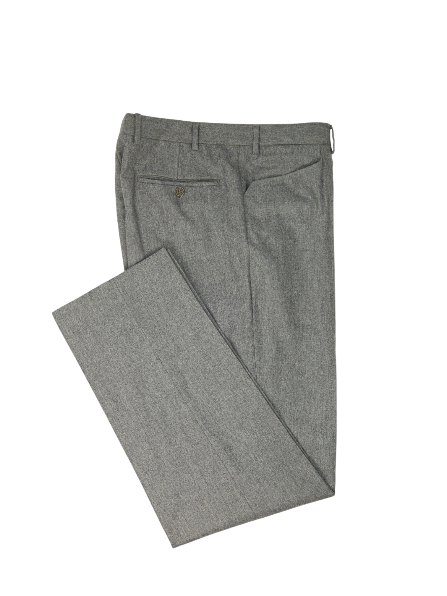 Canali Light Grey Classic Flannel Woollen Trousers