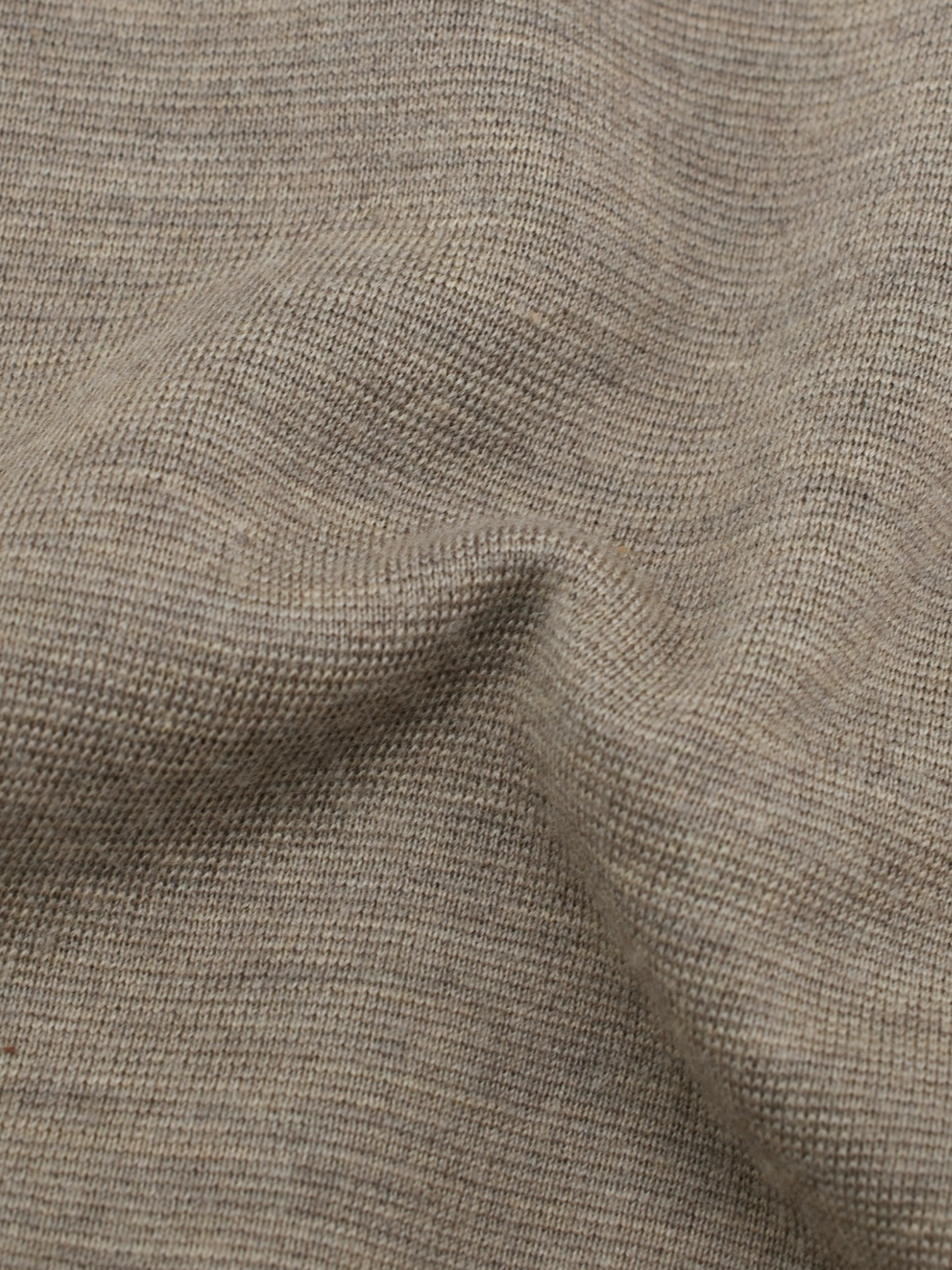 Loro Piana Light Brown Wish® Wool Jersey Buttonless Long-Sleeve Polo