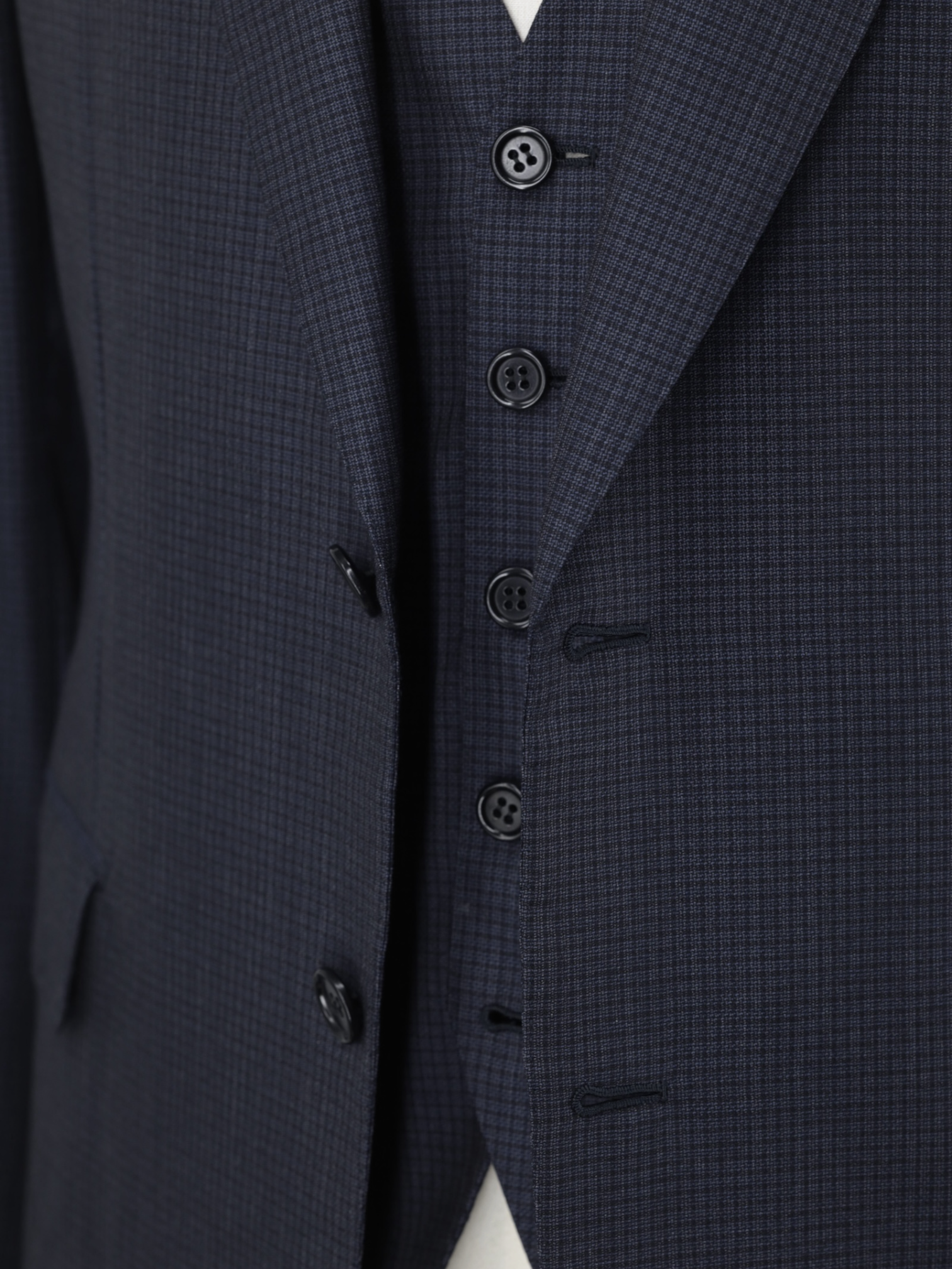 Brioni Dark Blue & Grey Fine-Wool Micro-Check Brunico Jacket & Waistcoat