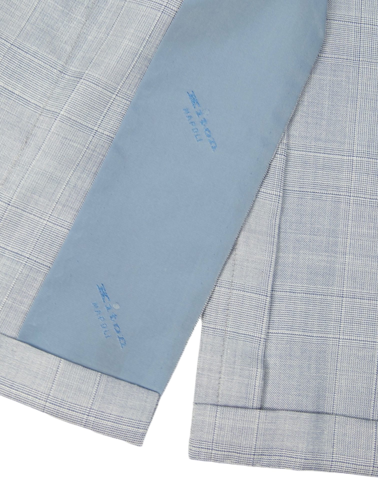 Kiton Ice Blue Silk, Cashmere & Linen Glenplaid Suit