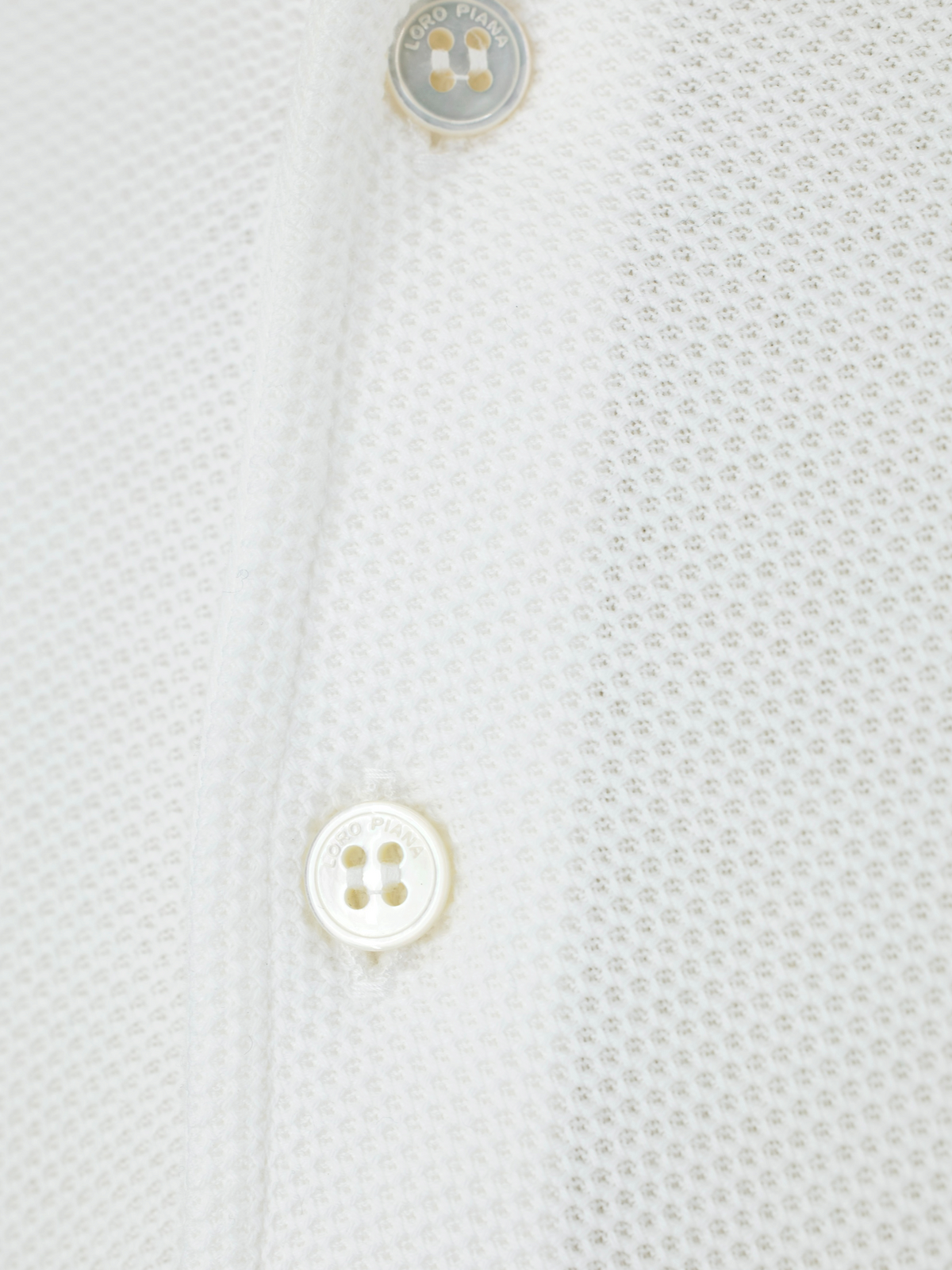 Loro Piana White Cotton-Piqué Long-Sleeve Pop-Over Shirt