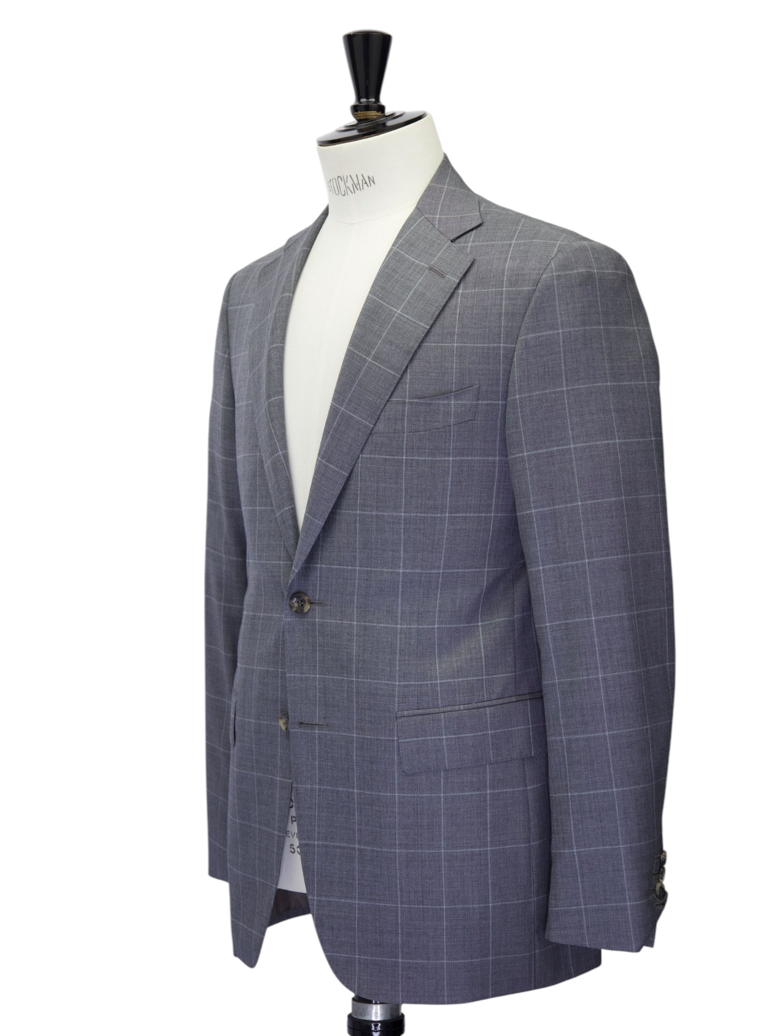 Canali Grey Wool Windowpane Suit + Extra Trousers