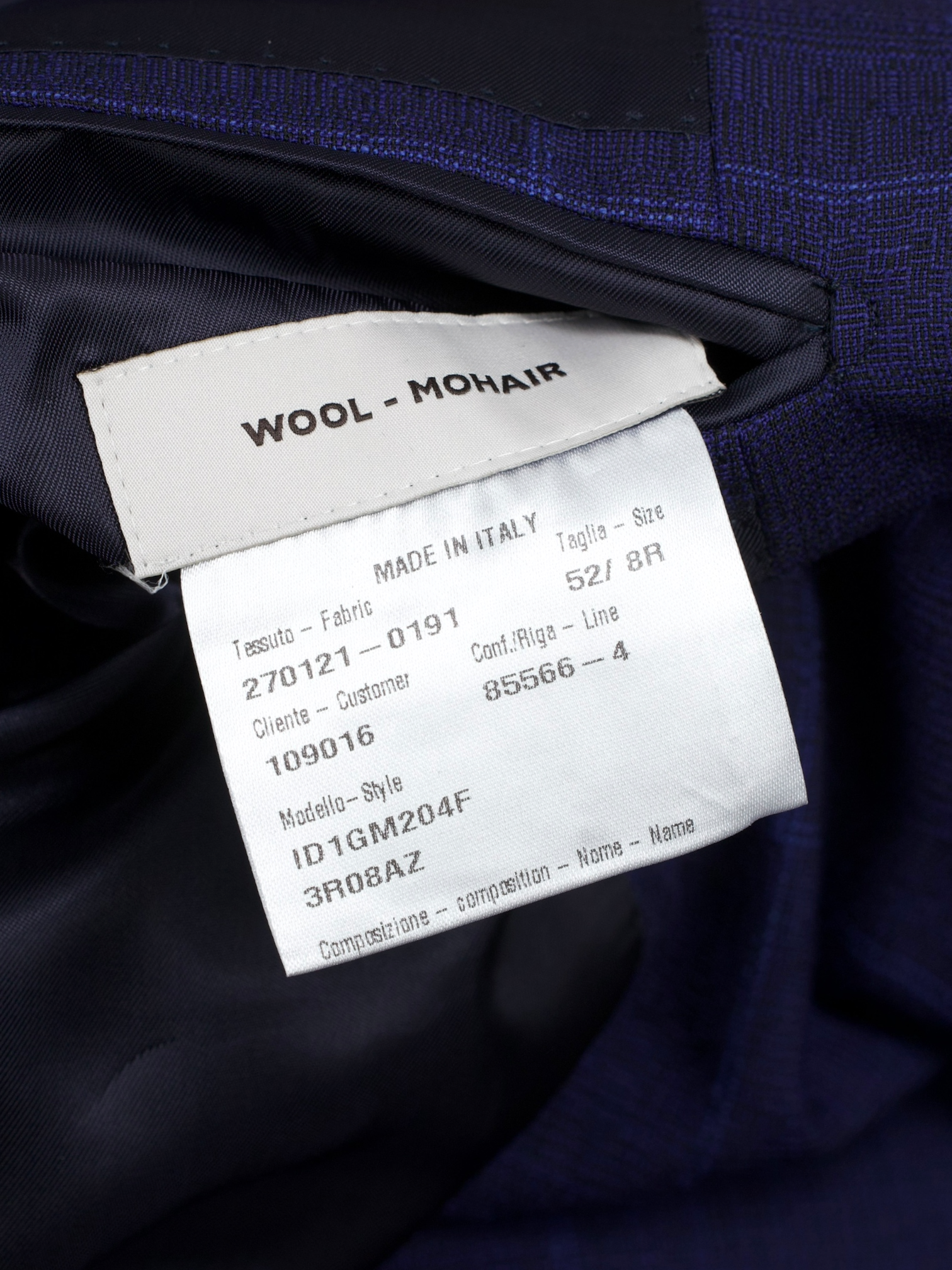 Caruso Royal Blue Wool & Mohair Windowpane Suit