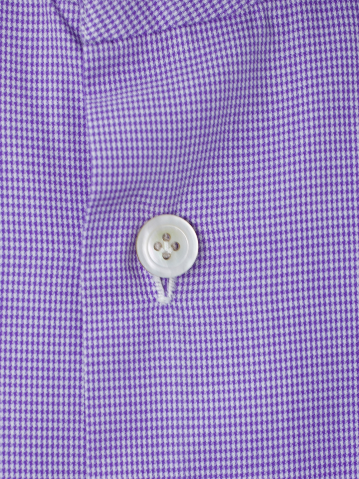 Kiton Lilac Purple Pure Cotton Micro-Check Shirt
