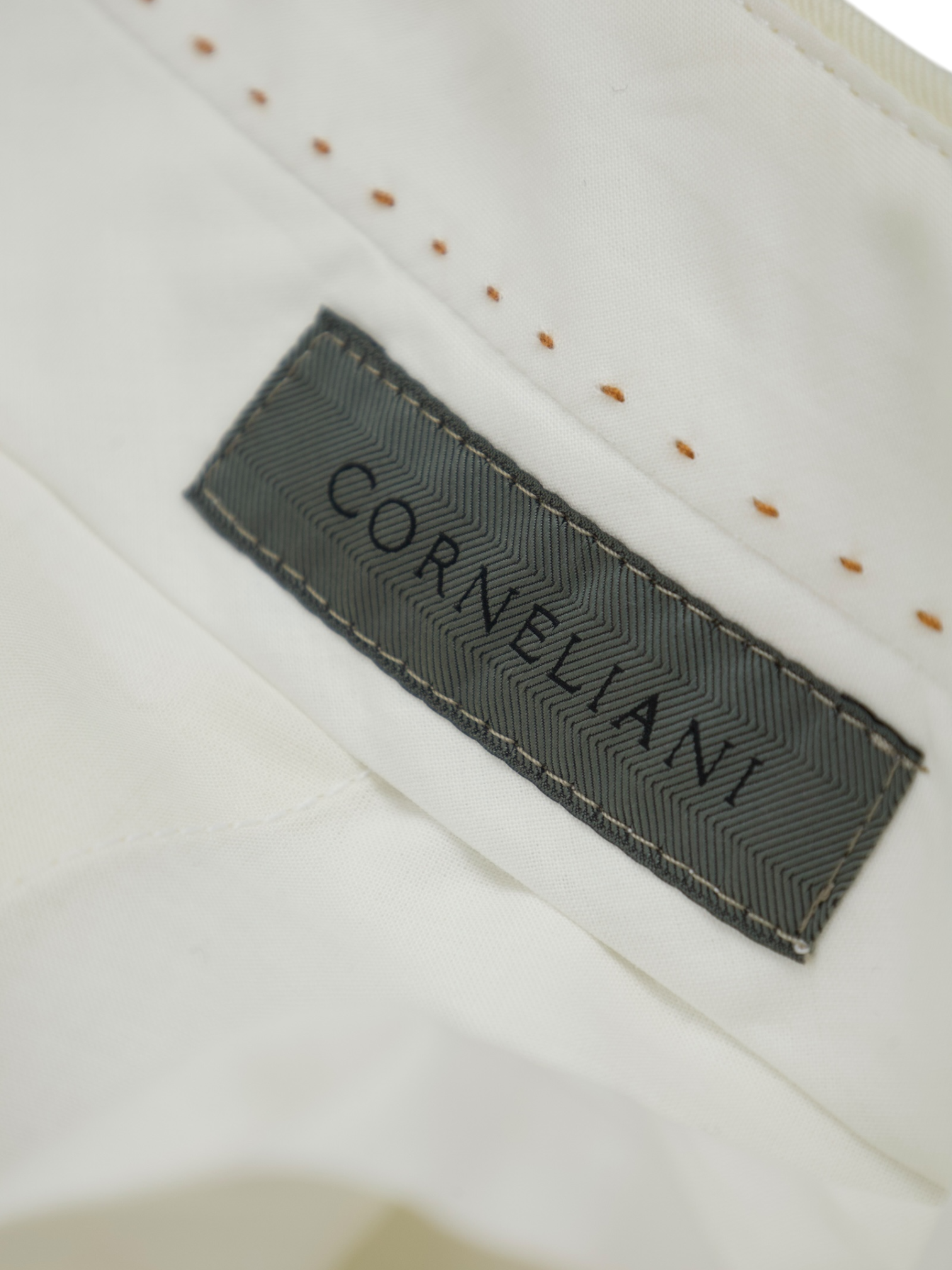 Corneliani Off-White Wool & Linen Pleated Trousers