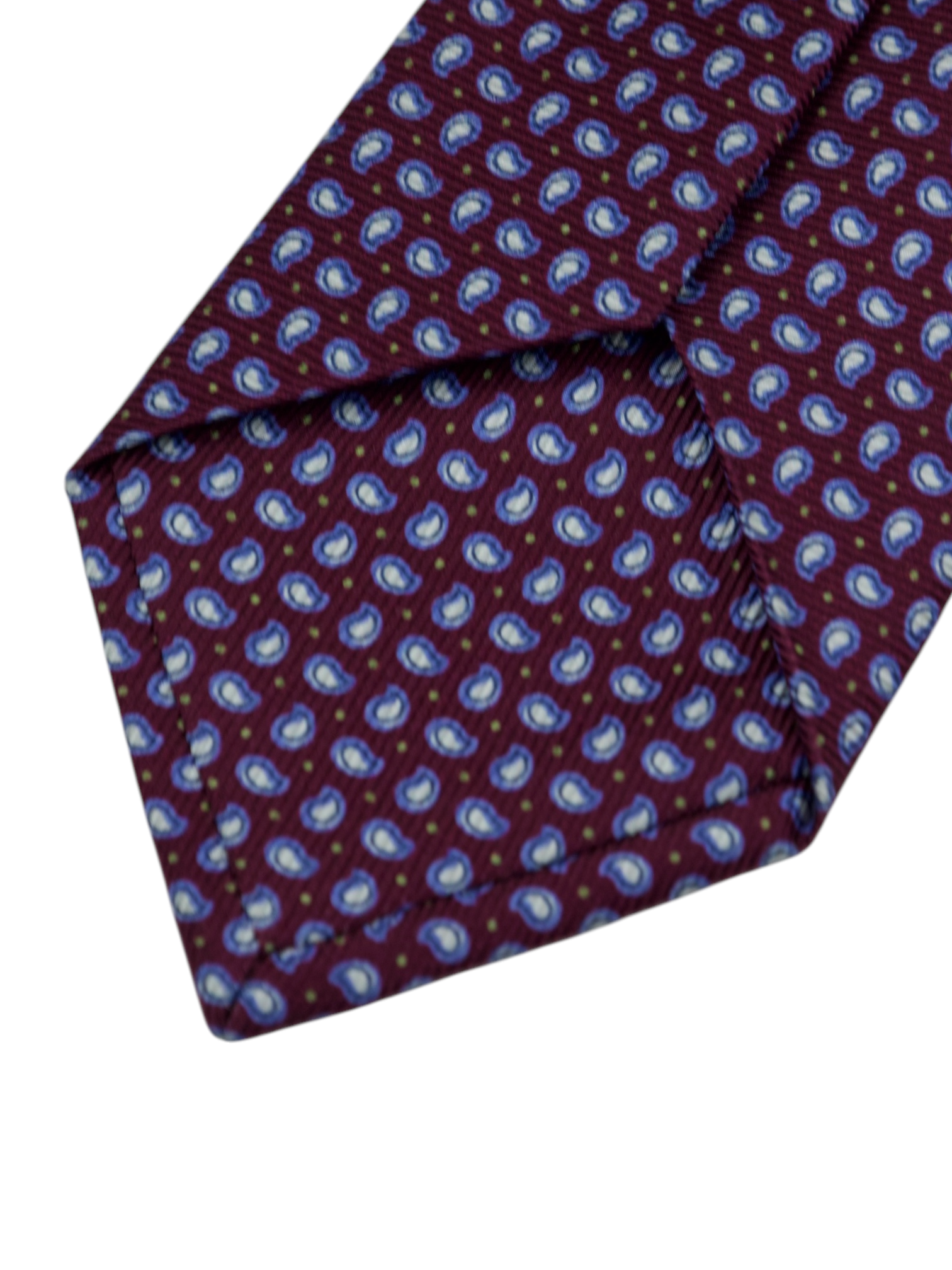 Luigi Borrelli Wine Red 3-Fold Paisley Silk Tie