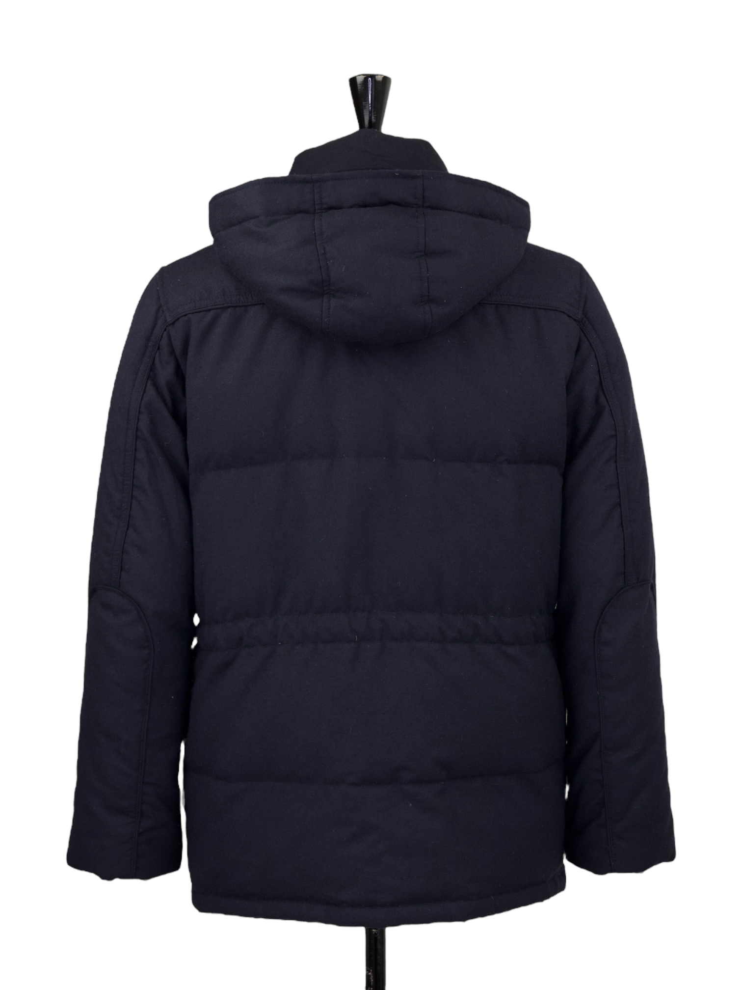 Corneliani ID Navy Wool Goose-Down Padded Parka + Coyote Fur Collar