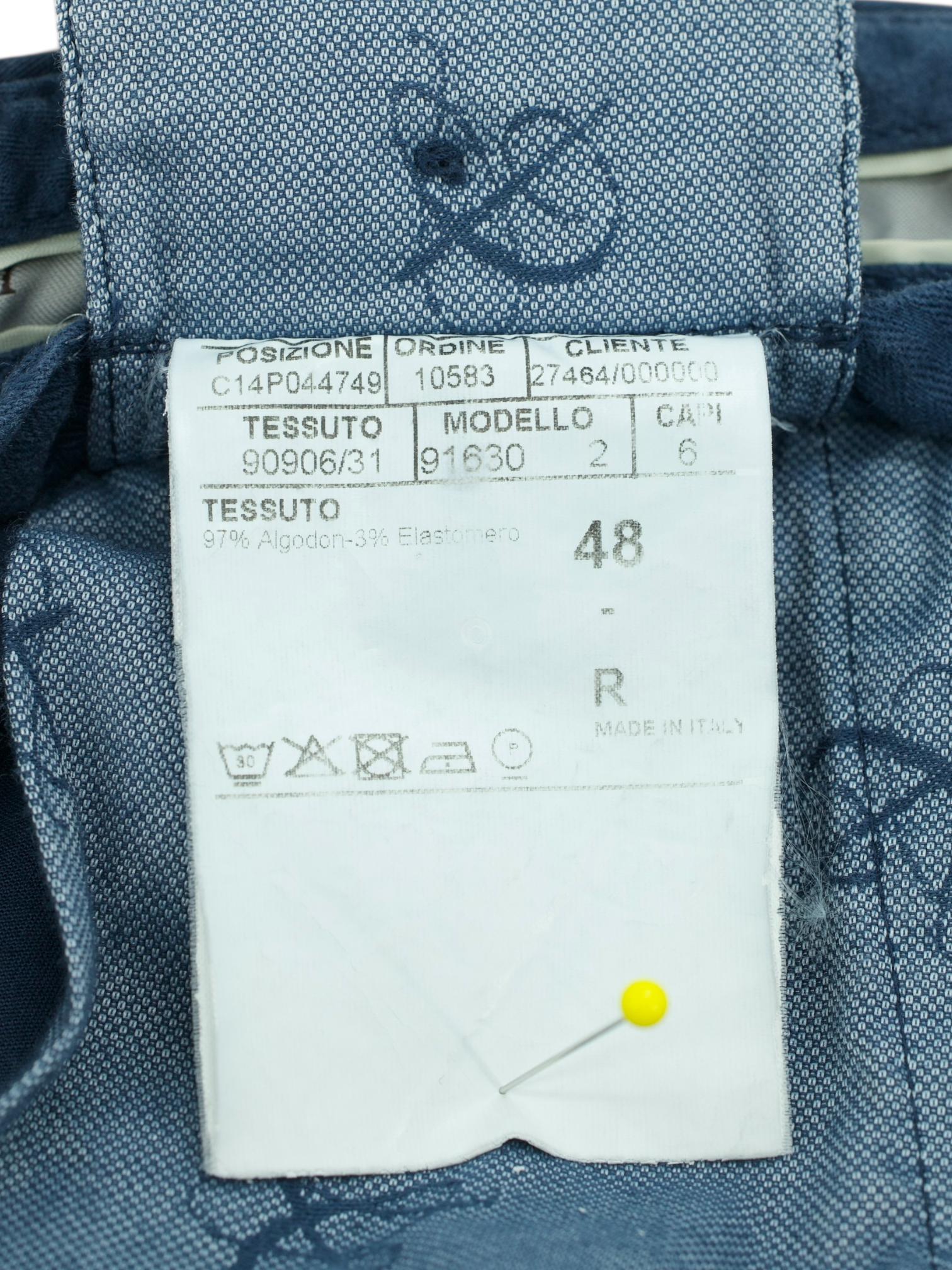 Canali Dark Blue Cotton Stretch Tapered Dress Chino