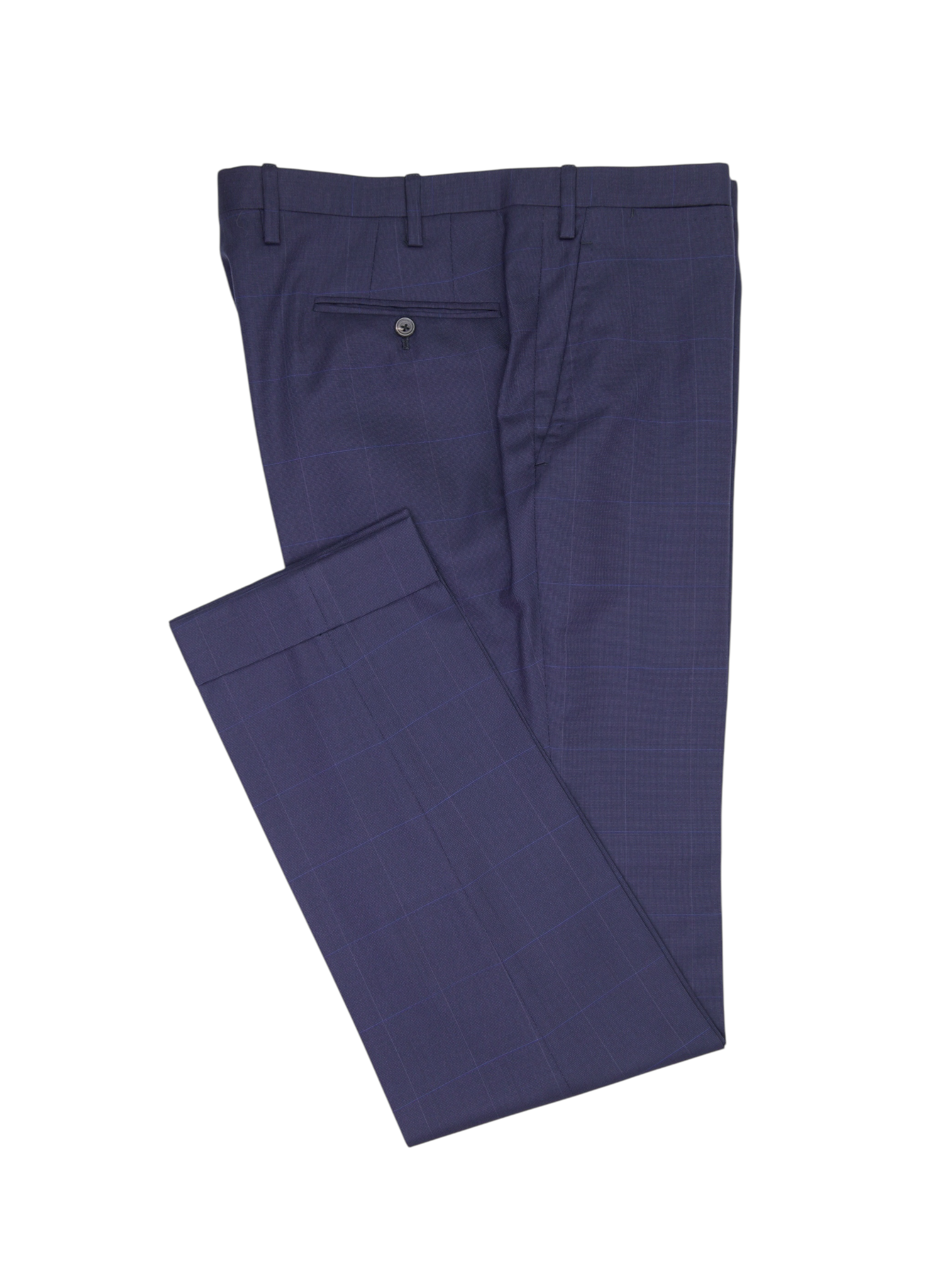 Kiton Navy Diamante Blue "Tessuto Esclusivo" Windowpane Suit + Extra Trousers