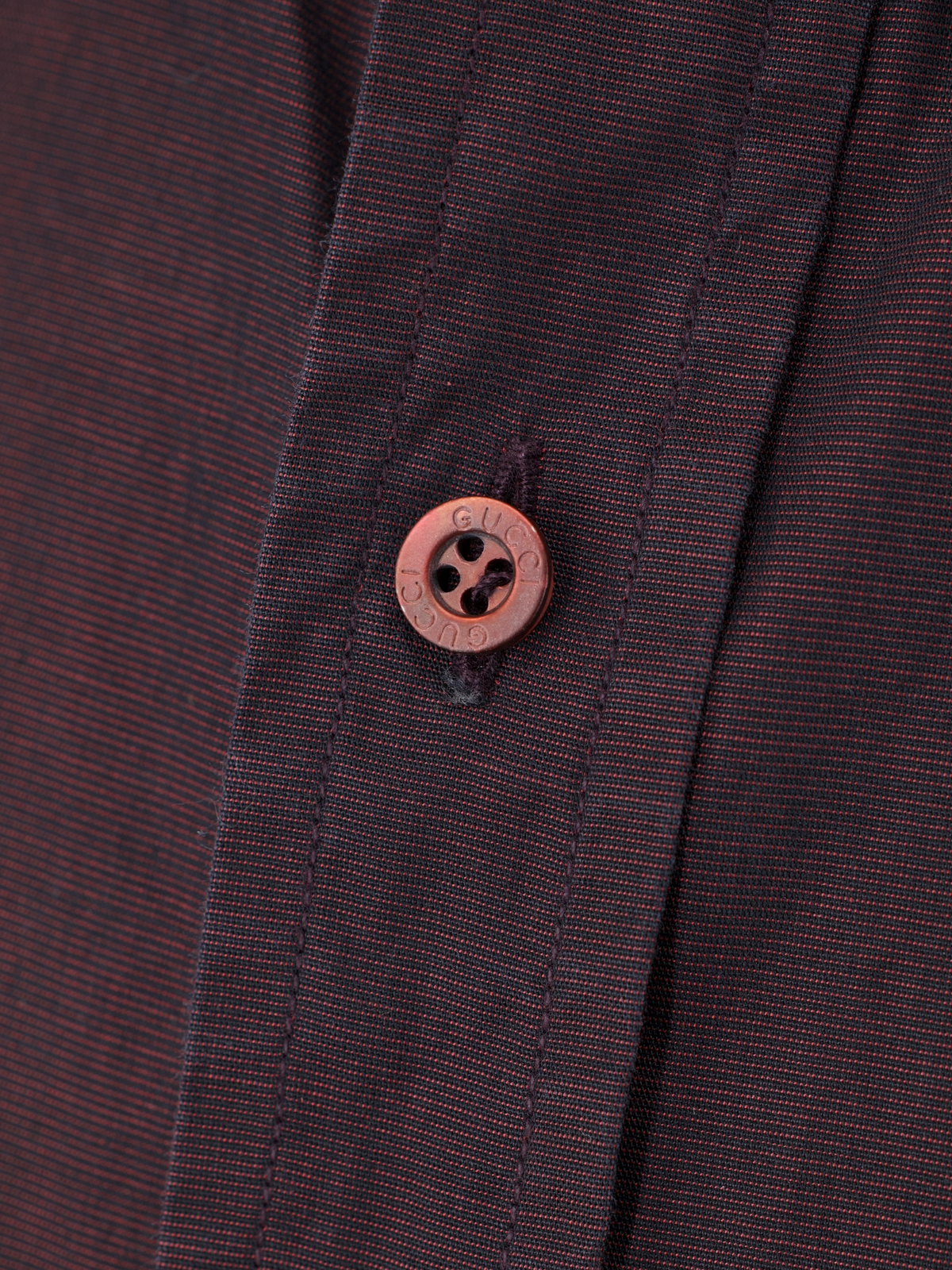 Gucci by Tom Ford Maroon Iridescent-Cotton Vintage Dress Shirt