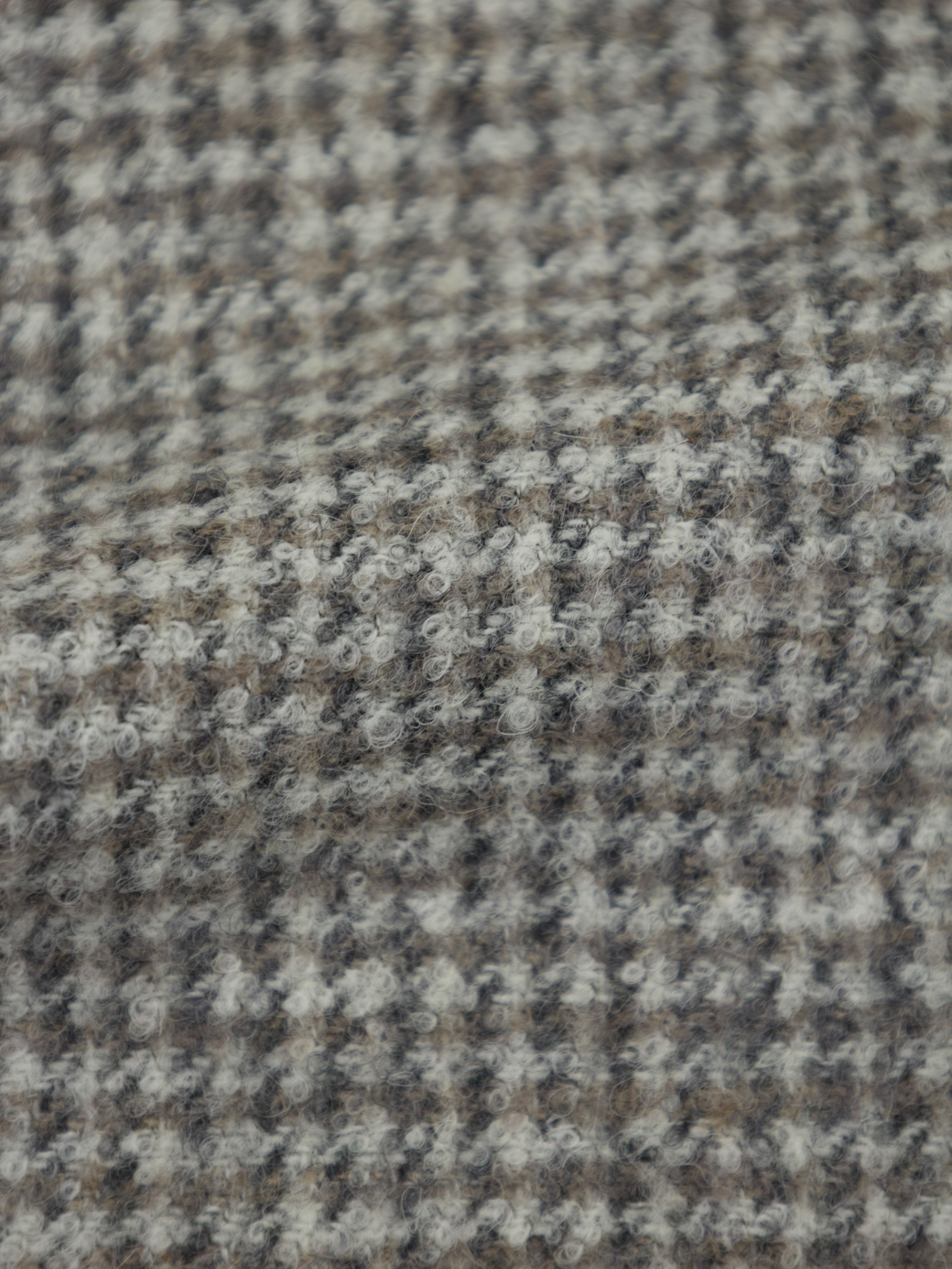 Ermenegildo Zegna Light Grey & Taupe Alpaca, Wool, Polyamide & Cashmere Houndstooth Jacket