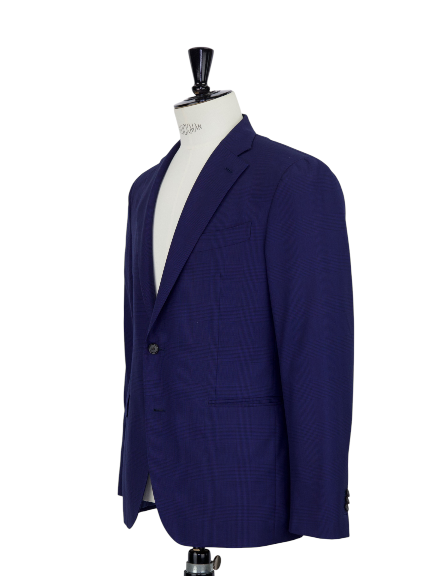 Caruso Dark Blue "Superfine Cloth" Glenplaid Boheme Suit + Extra Trousers