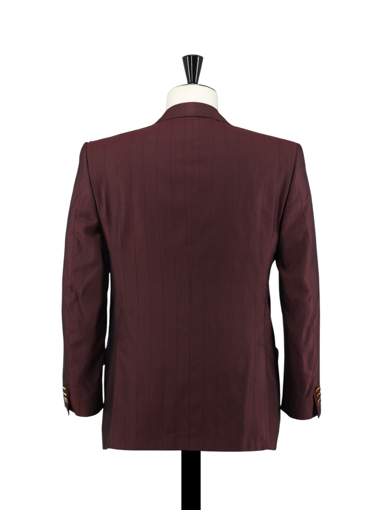 Brioni Wine Red Double Breasted Pure-Silk Pinstripe Jacket