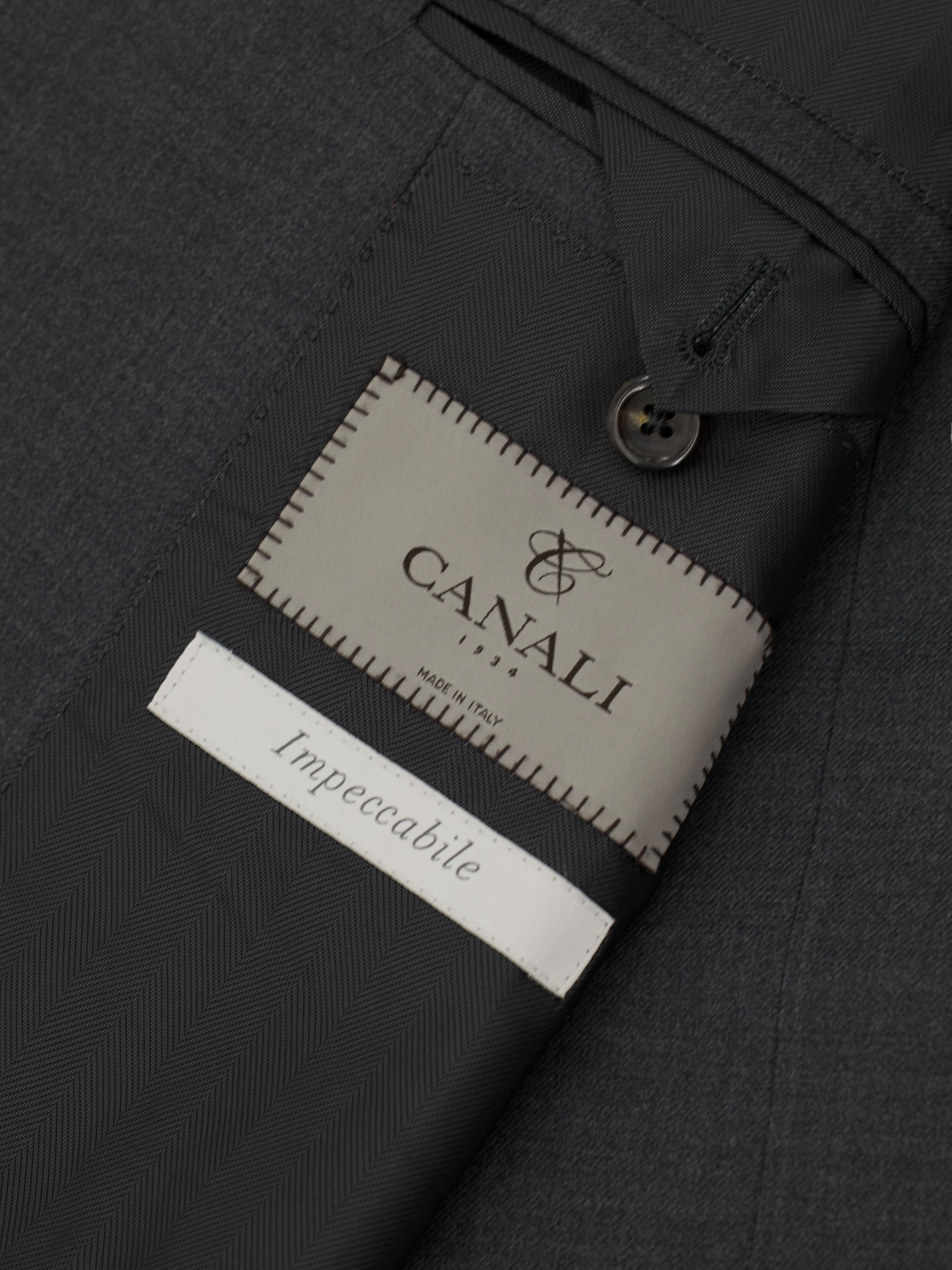 Canali Dark Grey "Impeccabile" Wool Twill Suit