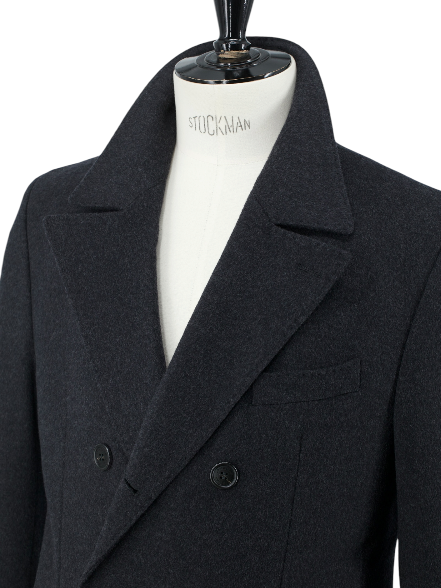 Corneliani Dark Grey Double-Breasted Virgin-Wool Polo Coat