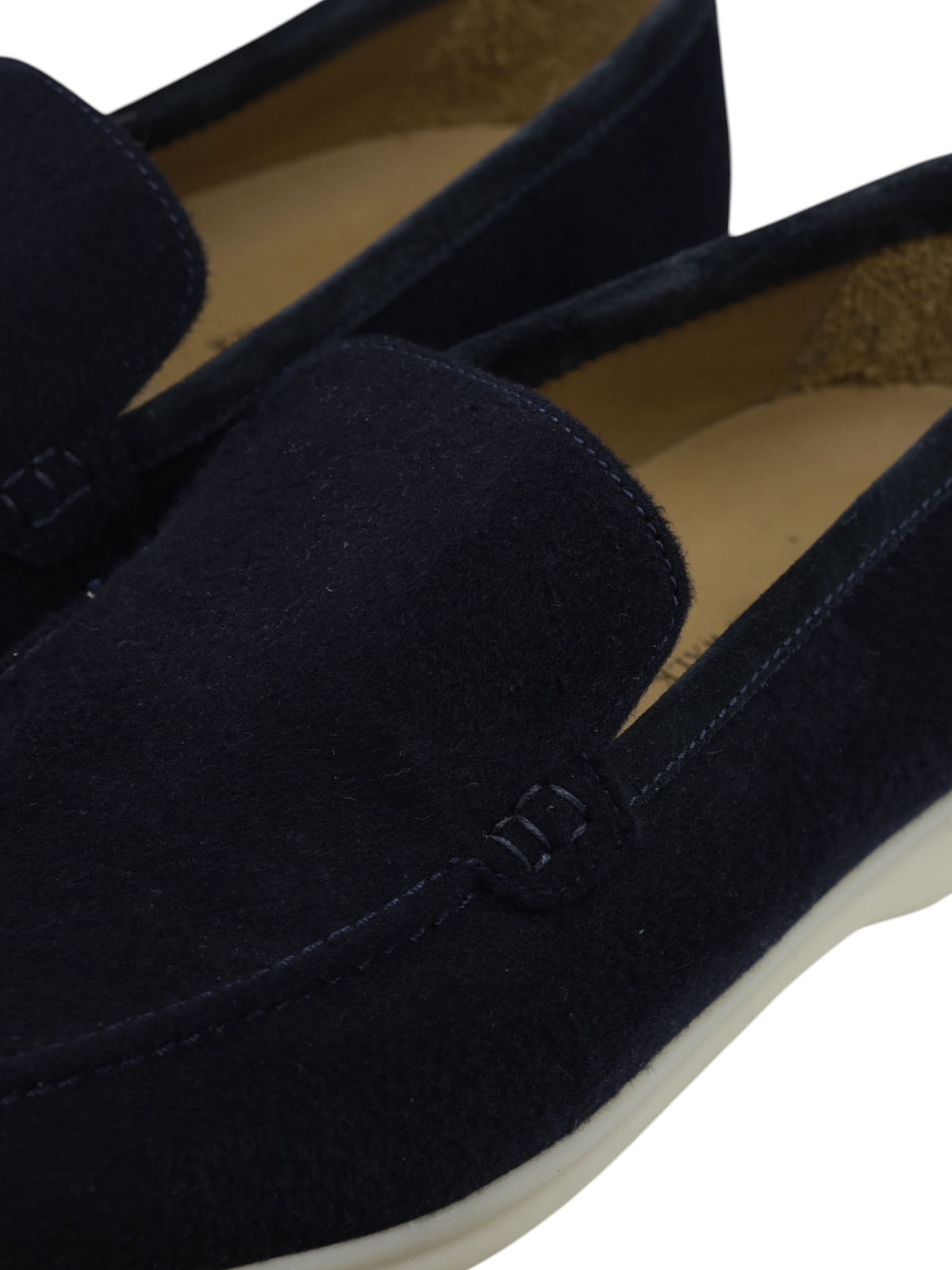 Loro Piana Navy Wool & Suede Summer Walk