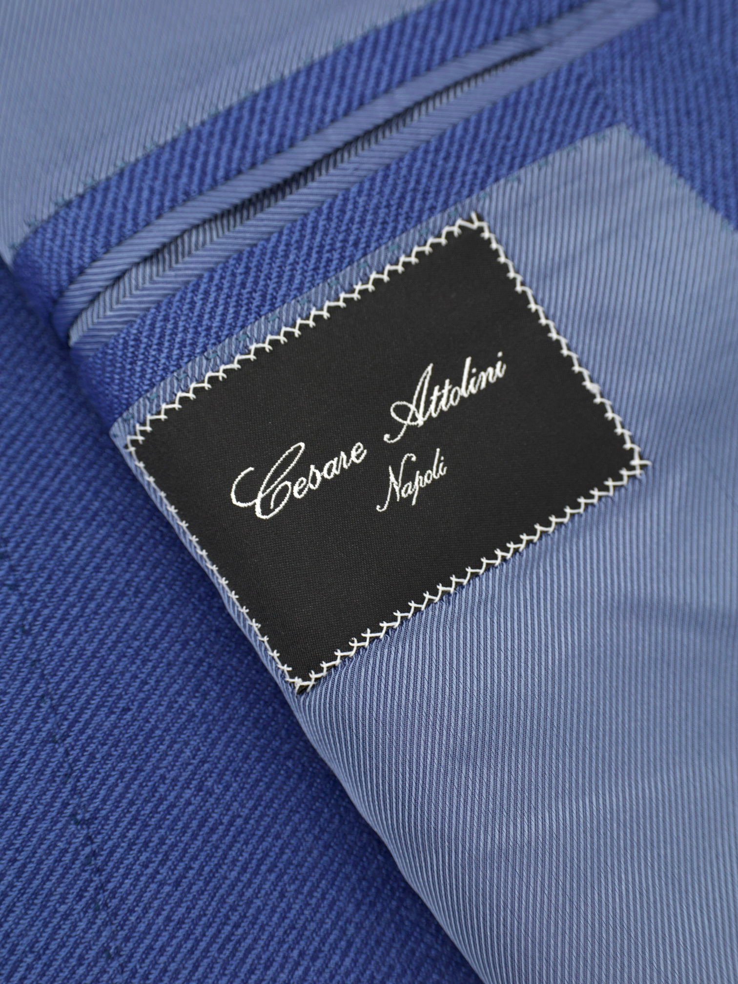 Cesare Attolini Sky Blue Cashmere & Silk Double Breasted Twill Jacket