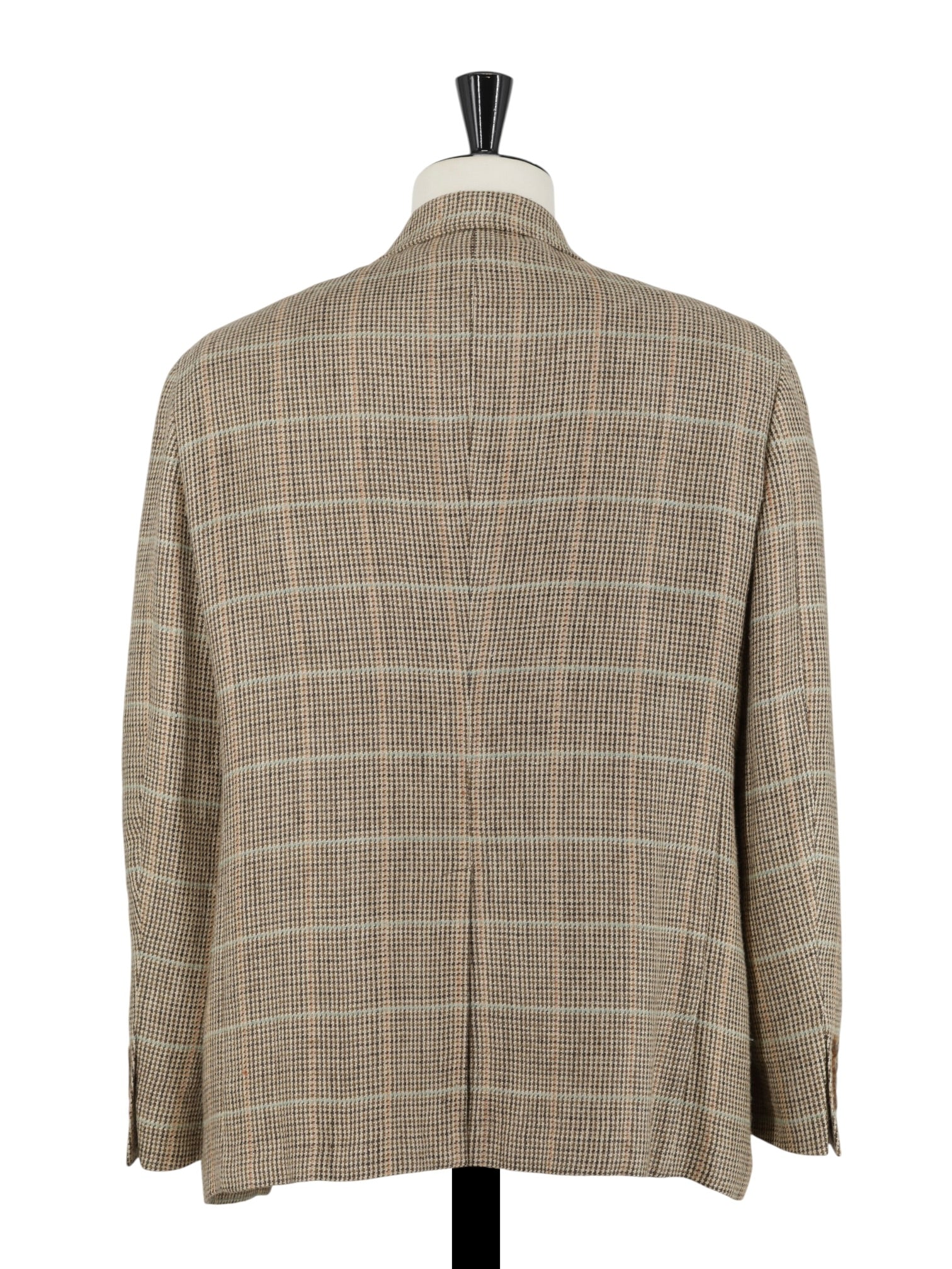 Ralph Lauren Light Brown Linen & Silk Blend Summer-Tweed Check Jacket