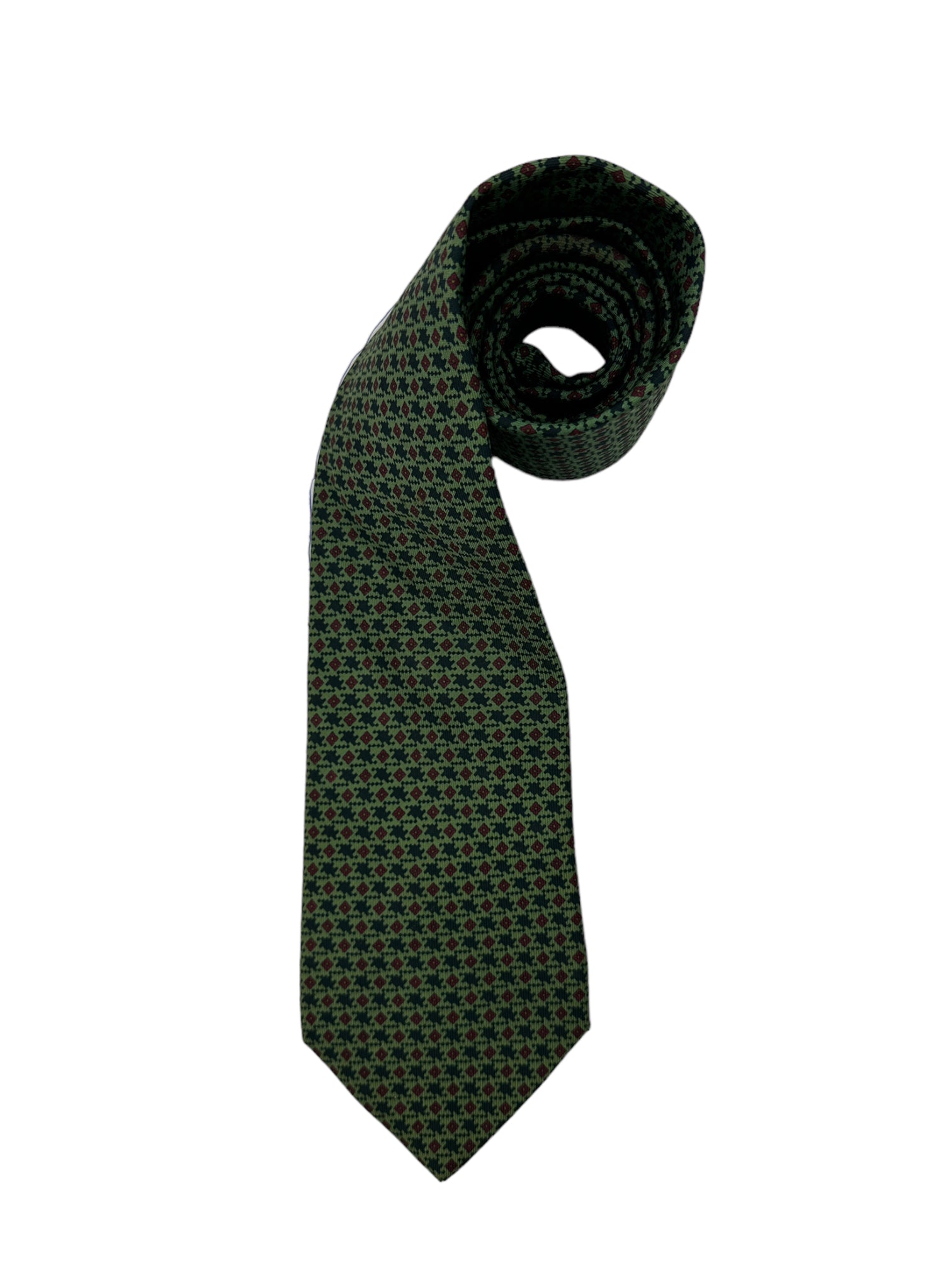 E.Marinella Green Micro Pattern Tie