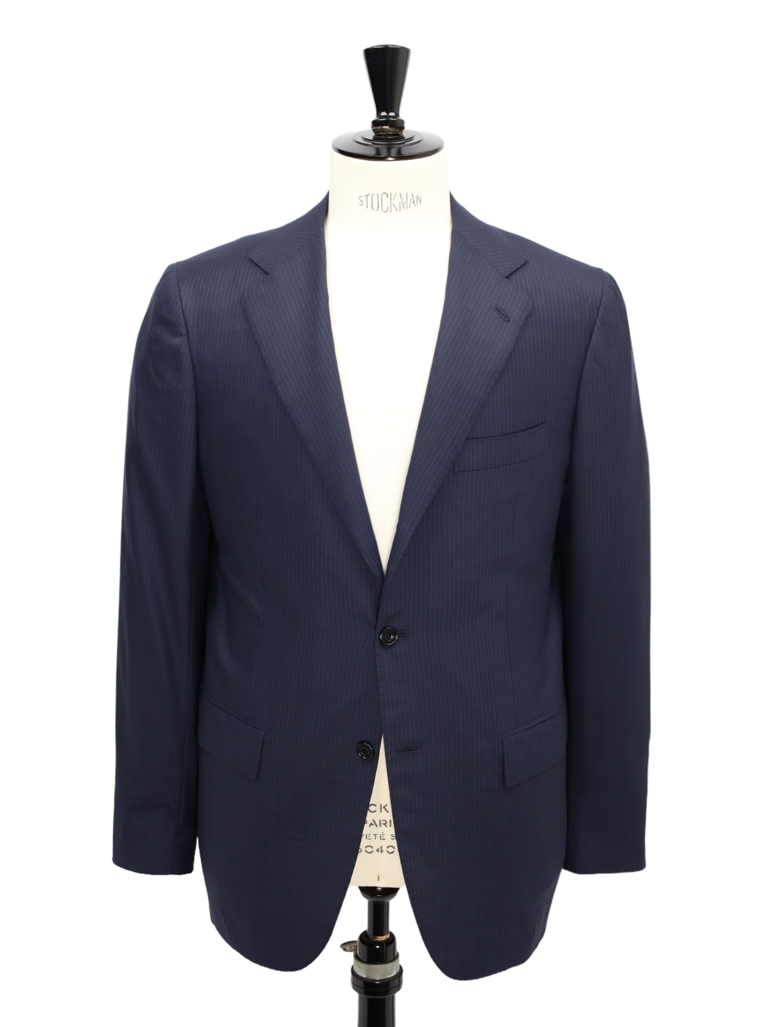 Kiton Navy 15-Micron Krijtstreep Pak