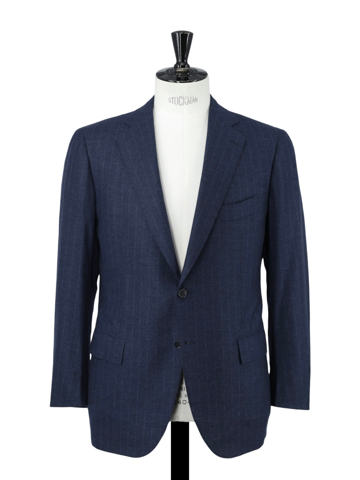 Cesare Attolini Steel Blue Cashmere-Silk Flannel Chalkstripe Suit