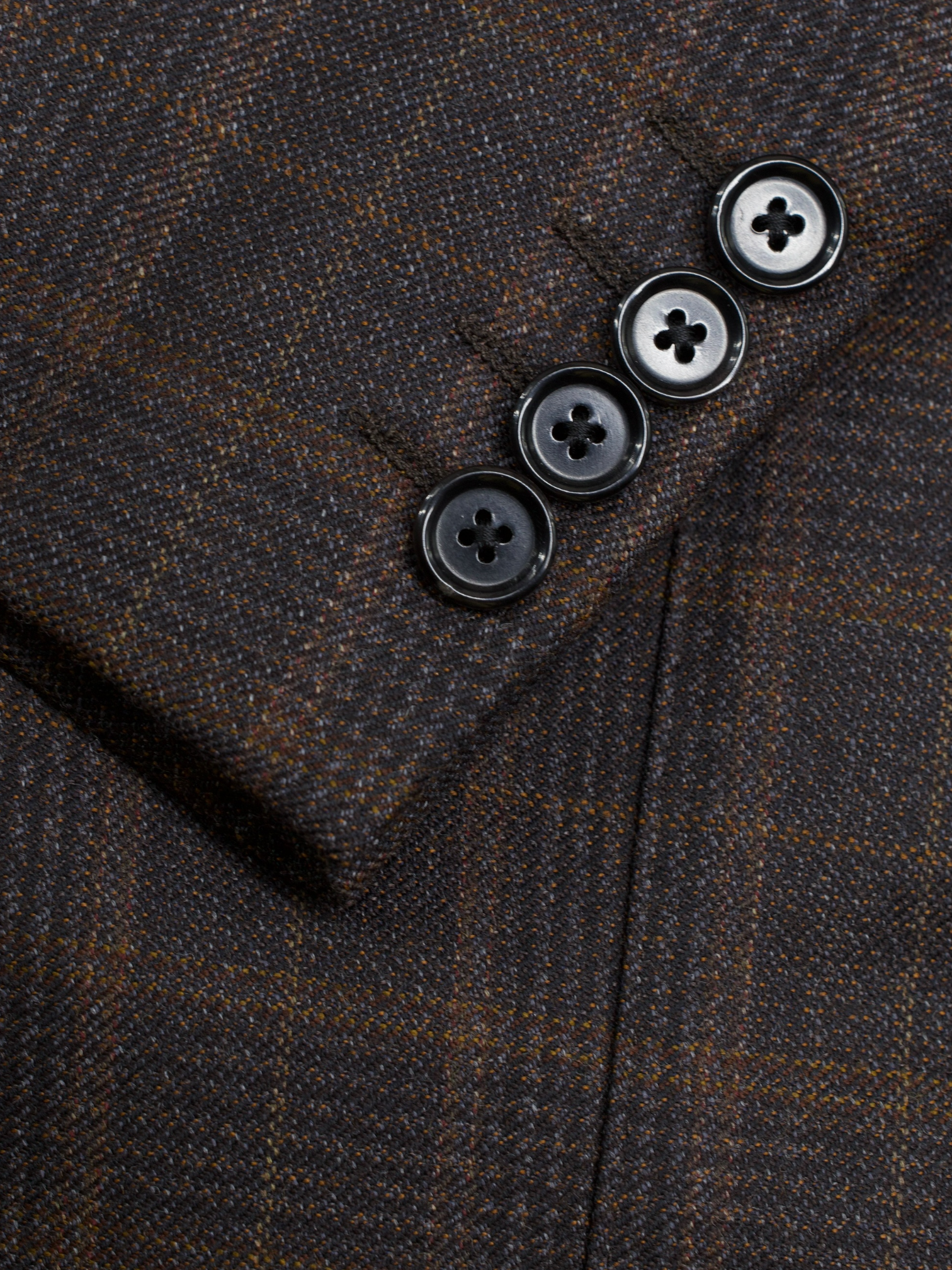 Caruso Castagne Brown Fine-Wool Prince of Wales Jacket