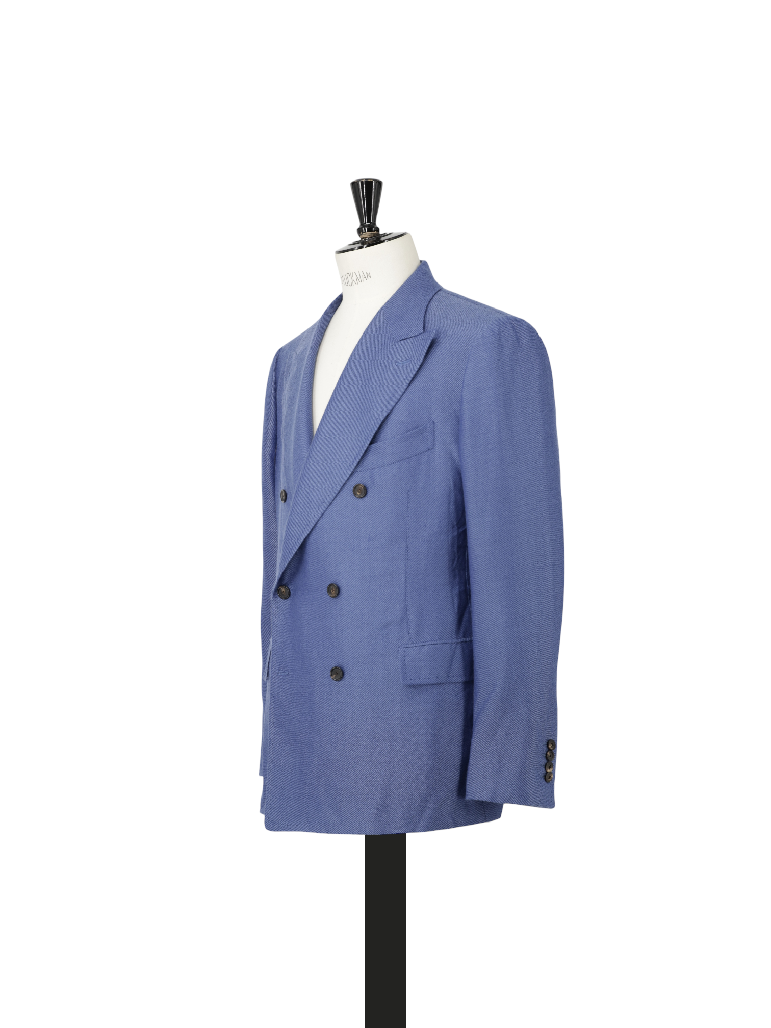 Cesare Attolini Sky Blue Cashmere & Silk Double Breasted Twill Jacket