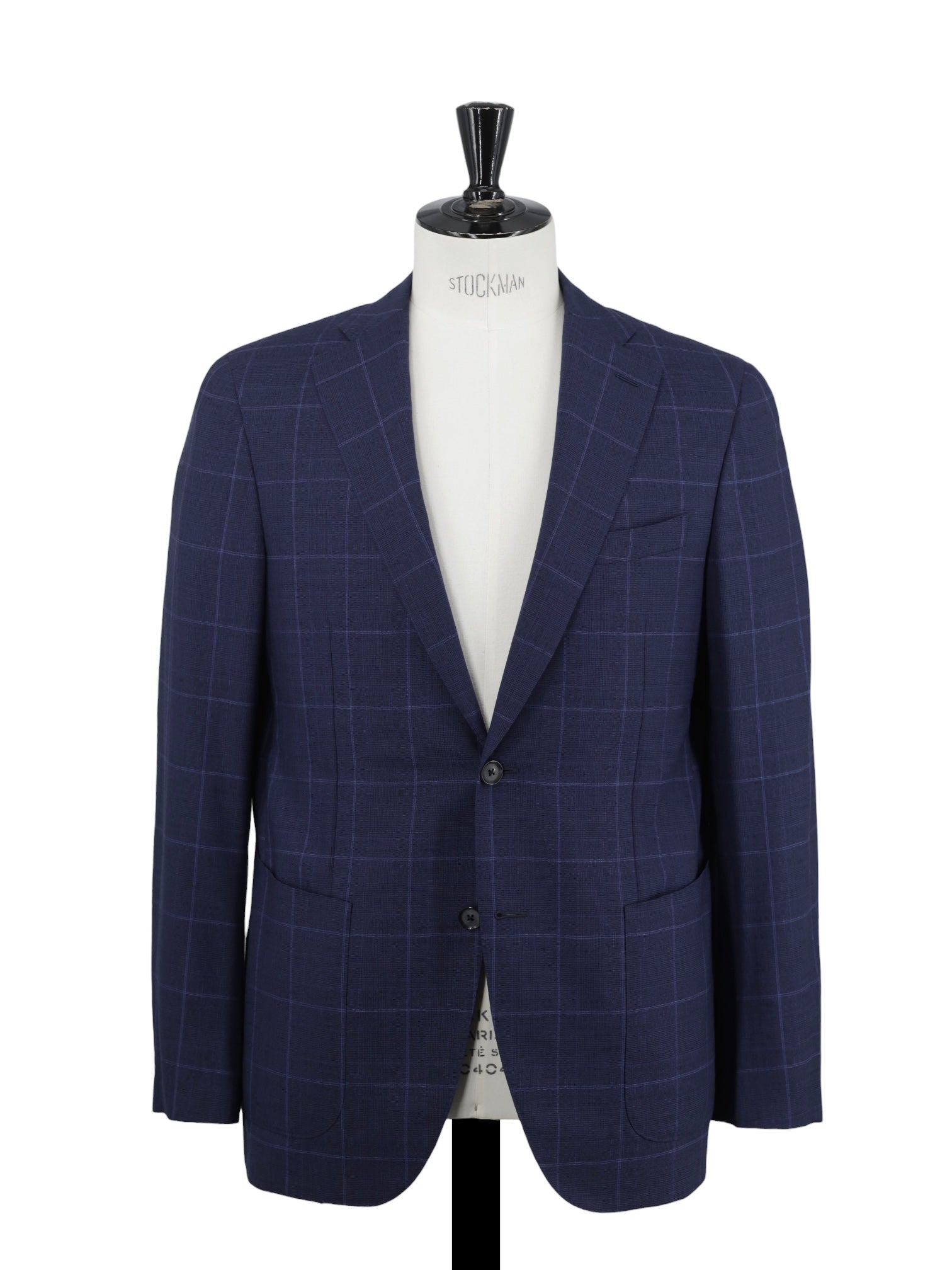 Caruso Royal Blue Wool & Mohair Windowpane Suit