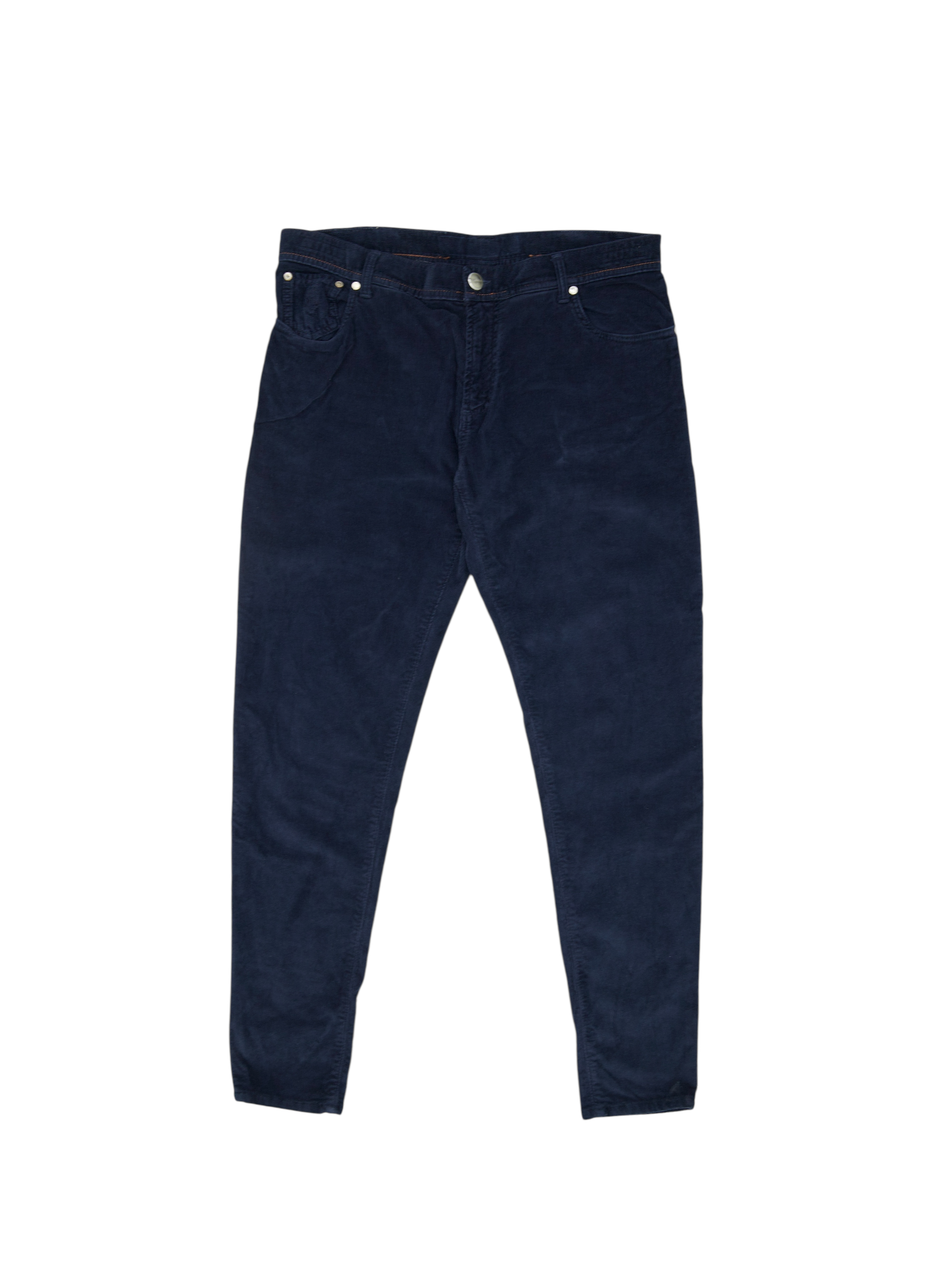 Richard J. Brown Dark Blue Cotton & Cashmere Corduroy Tokyo Chino