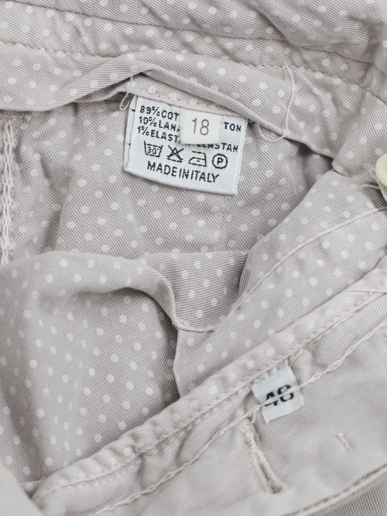 Rota Pearl Grey Pure Cotton, Wool & Stretch Twill Dress Chino