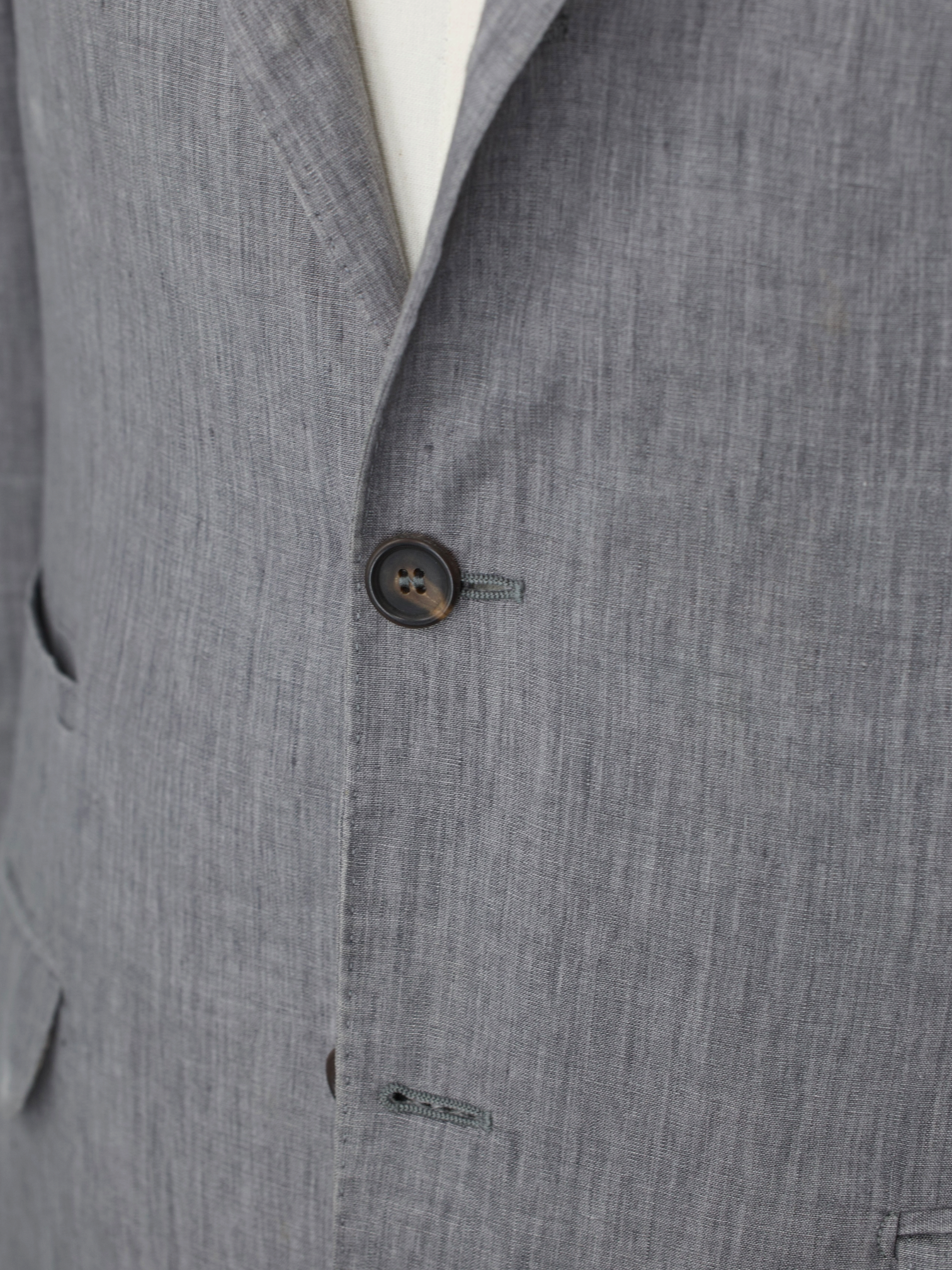 Brunello Cucinelli Light Grey Linen Elbow-Patch Italian-Countryside Jacket