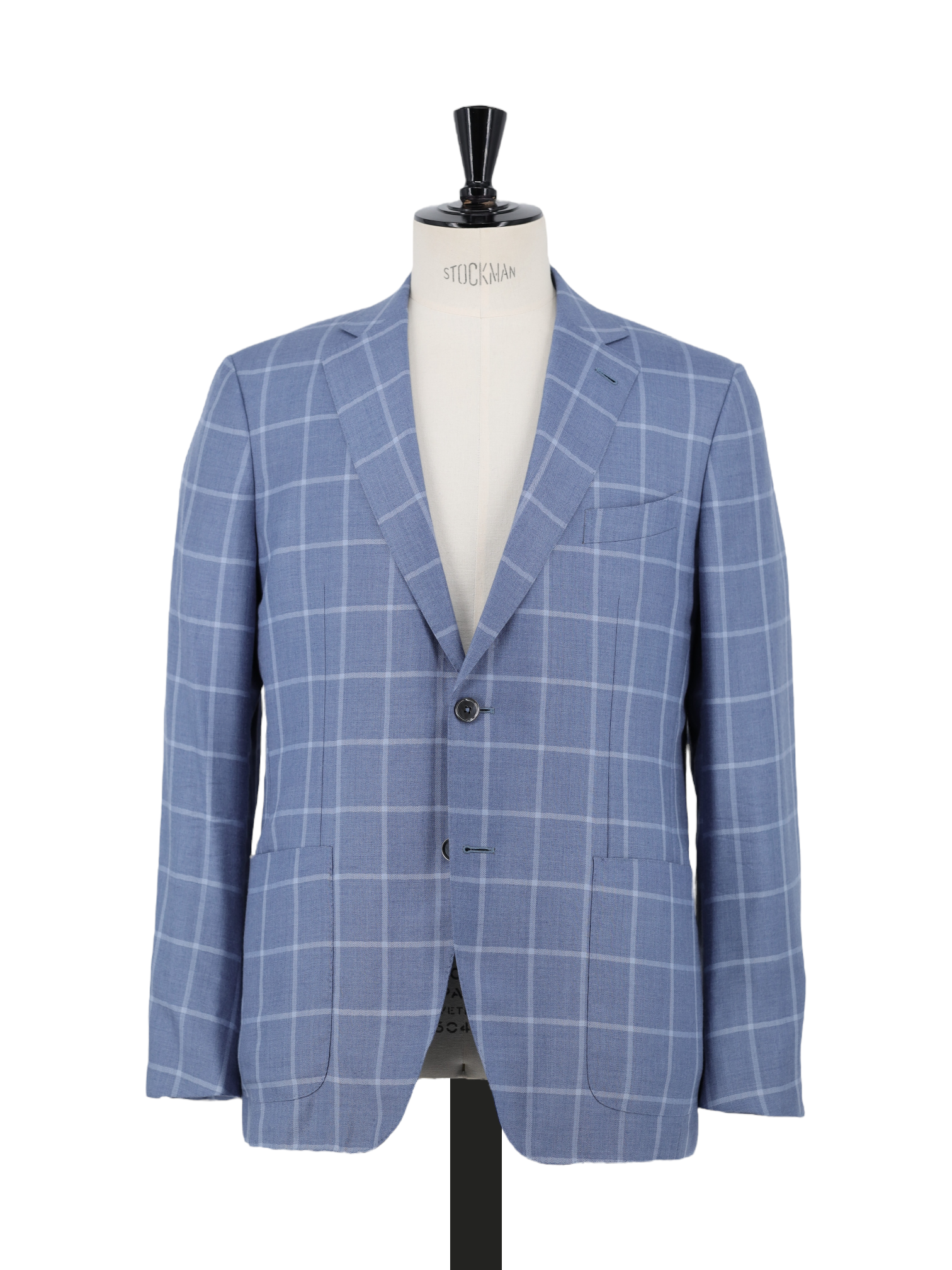 Ermenegildo Zegna Steel Blue Cashmere & Silk Windowpane Street Jacket