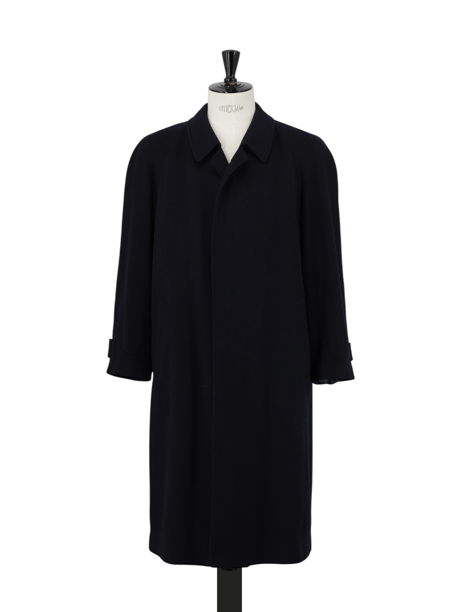 Corneliani Vintage Navy Wool & Cashmere Raglan-Shoulder Carcoat