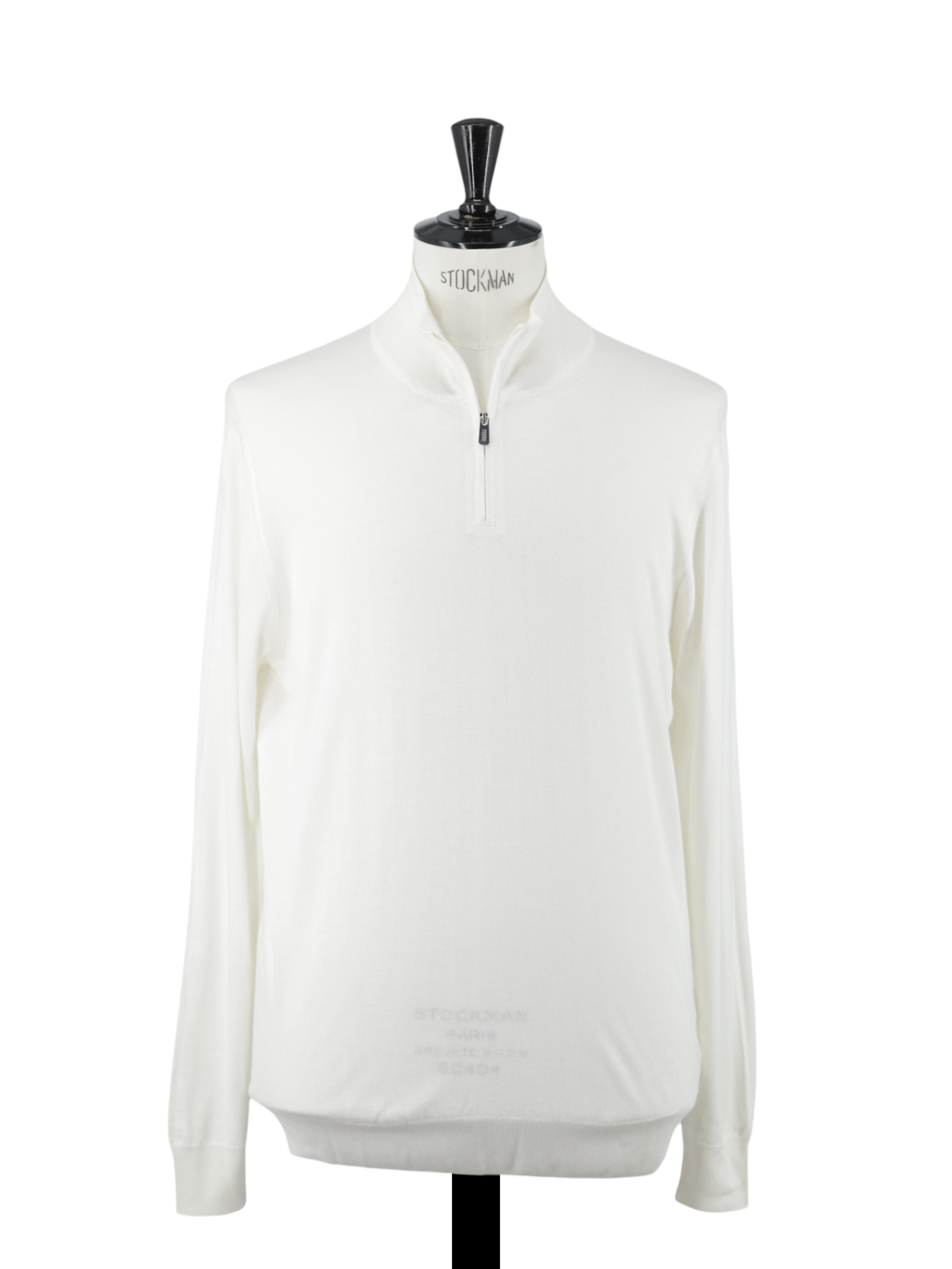 Fedeli White Cashmere & Silk Quarter-Zip Sweater