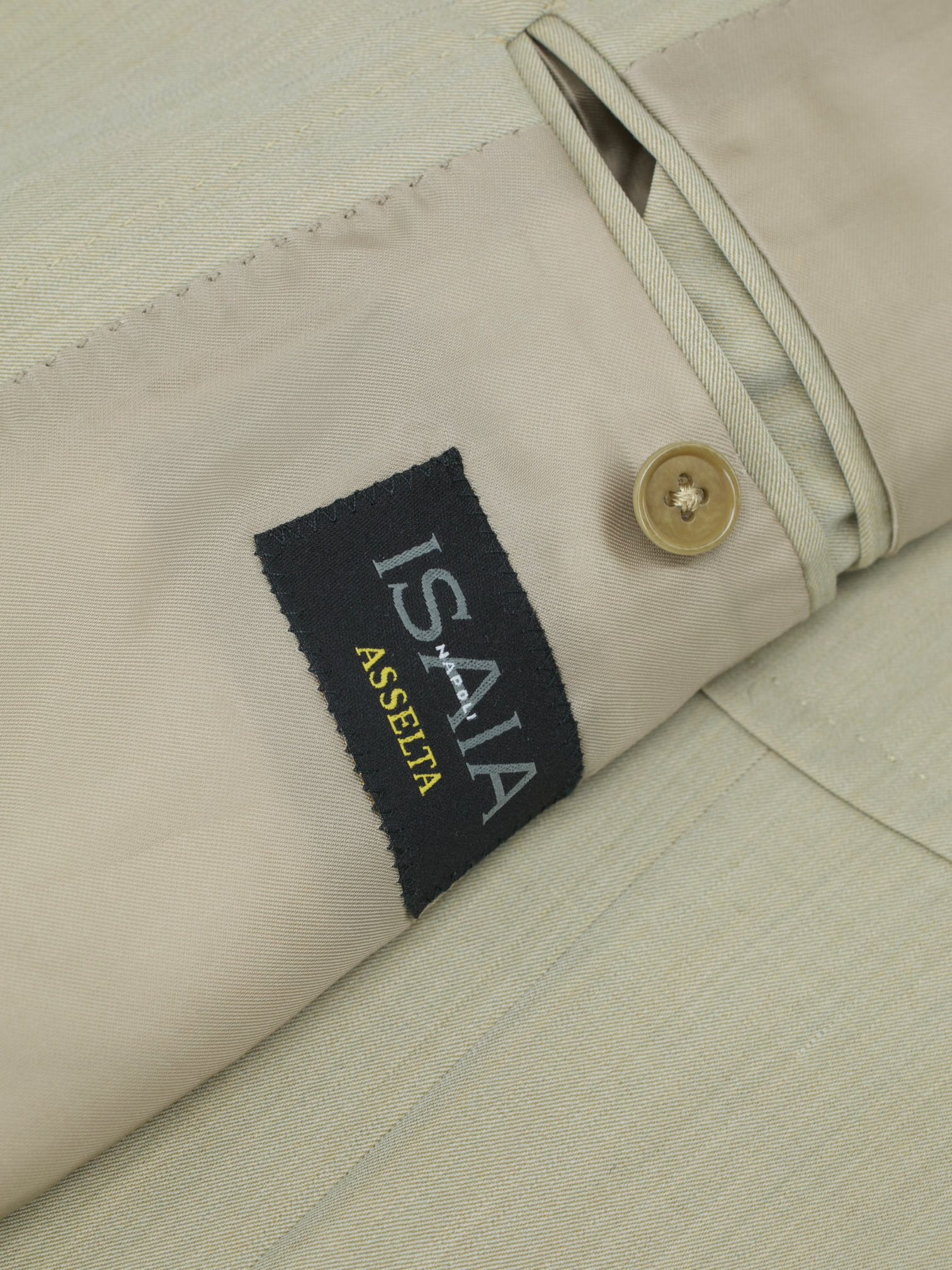 Isaia Khaki Lightweight-Wool Twill Summer Suit