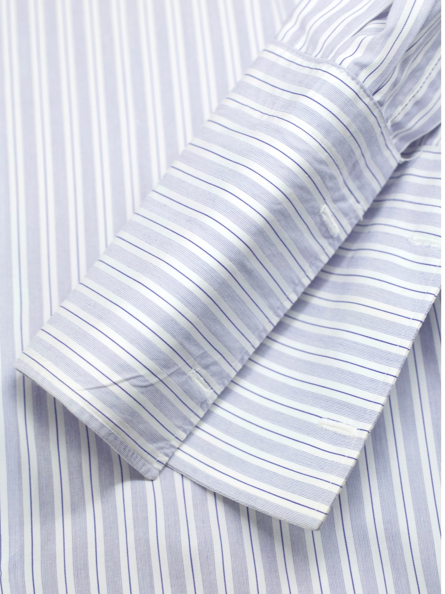 Kiton Blue & White Cotton Vintage-Stripe French-Cuff Shirt