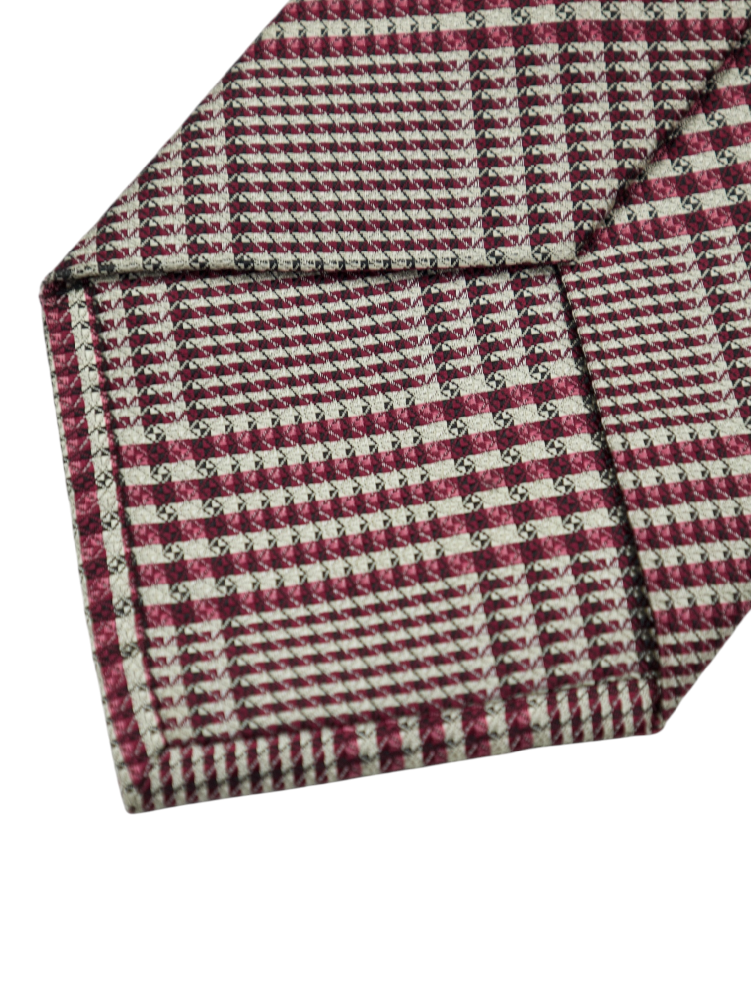 Tom Ford Burgundy Glencheck Silk Tie