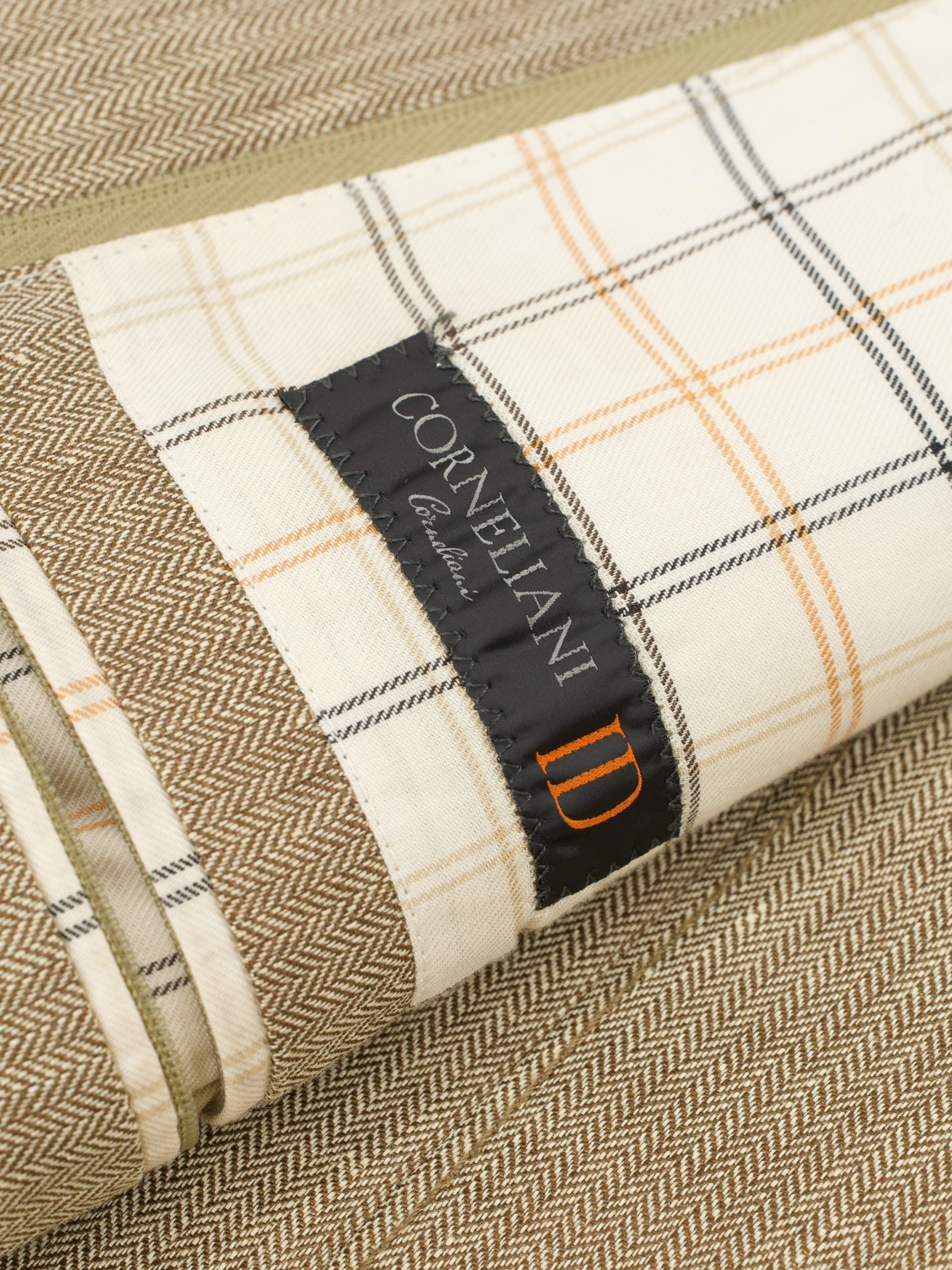 Corneliani ID Brown Linen & Wool Herringbone Vespa Jacket