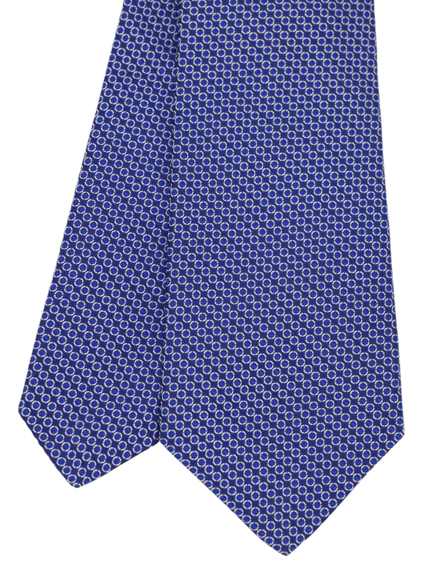 Kiton 5-Fold Blue Silk Polkadot Tie