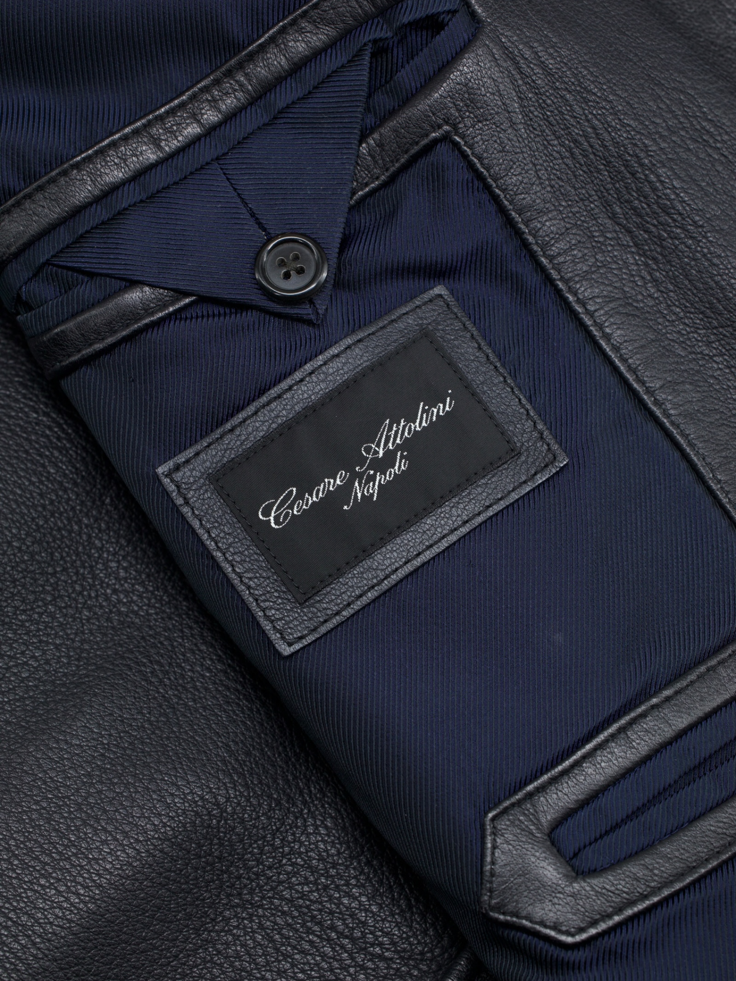 Cesare Attolini Dark Grey Deerskin Blouson Jacket