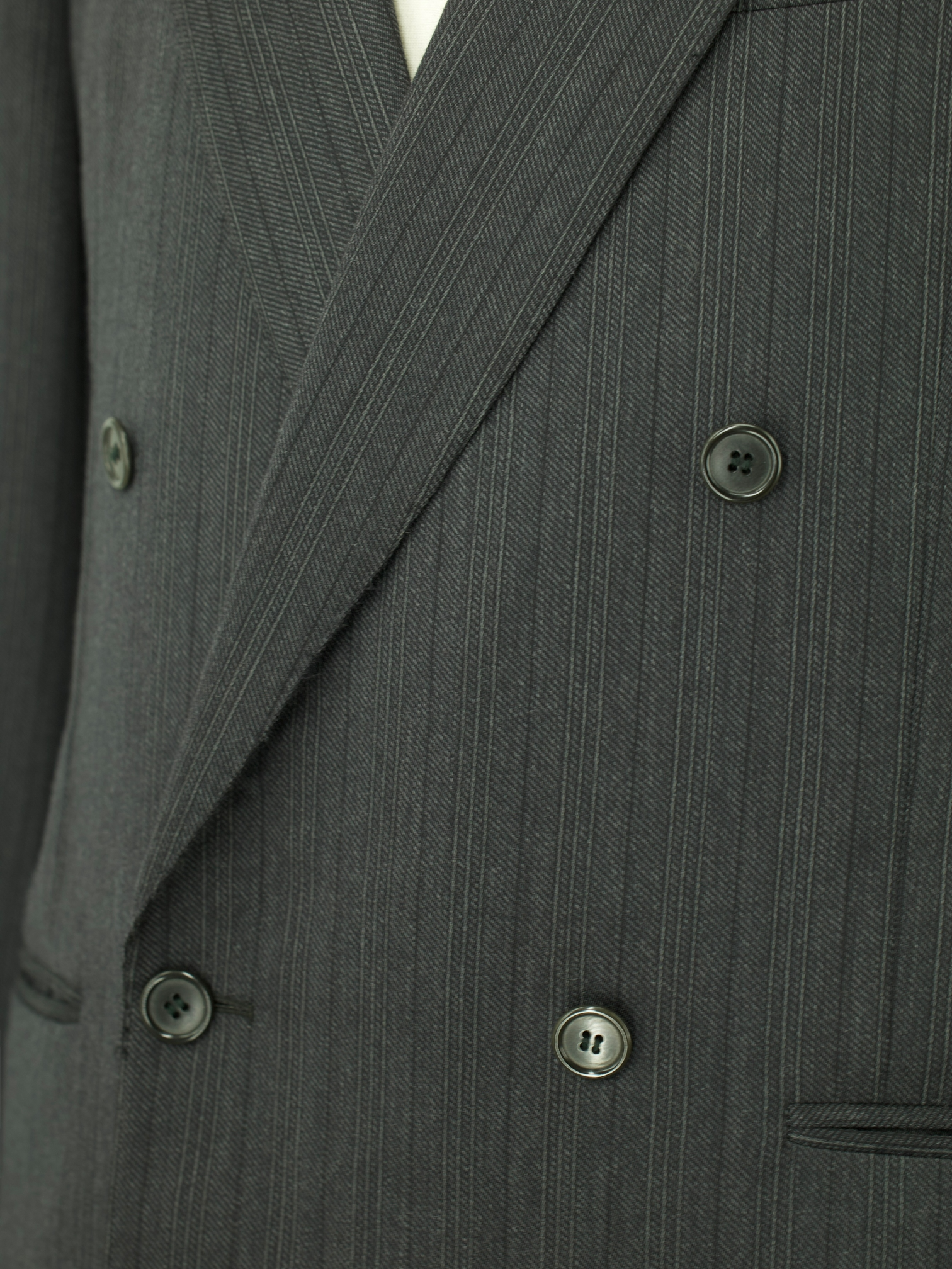 Corneliani Grey Vintage Fine-Wool Double Breasted Pinstripe Suit